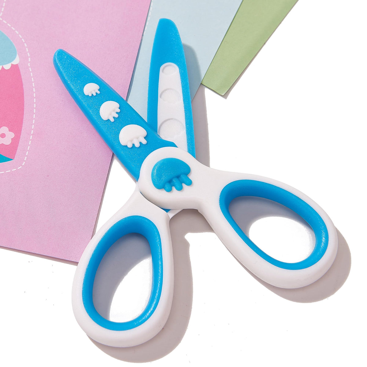 GAIFONGRE 3-Piece Toddler Plastic Safety Scissors – Blunt Tip 4.5-Inch Preschool Training Scissors for Kids
