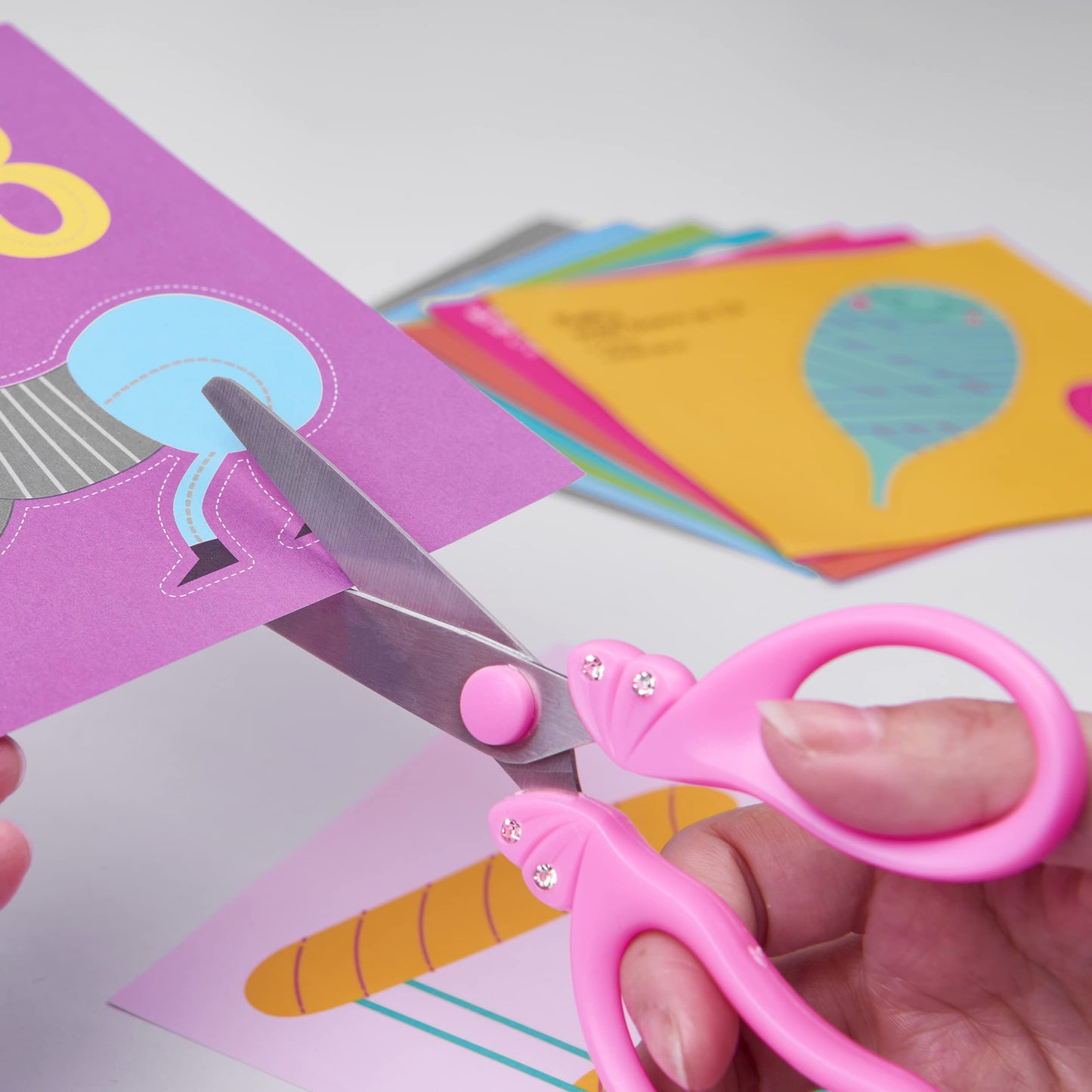 GAIFONGRE Pink Safety Blunt Tip Scissors for Girls, Ages 5-10