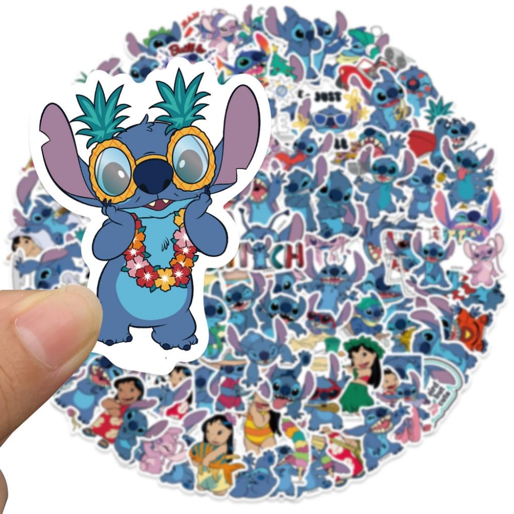 GAIGISFUR Stitch Stickers Pack – 100 Waterproof Vinyl Designs for Laptops, Phones, and Water Bottles