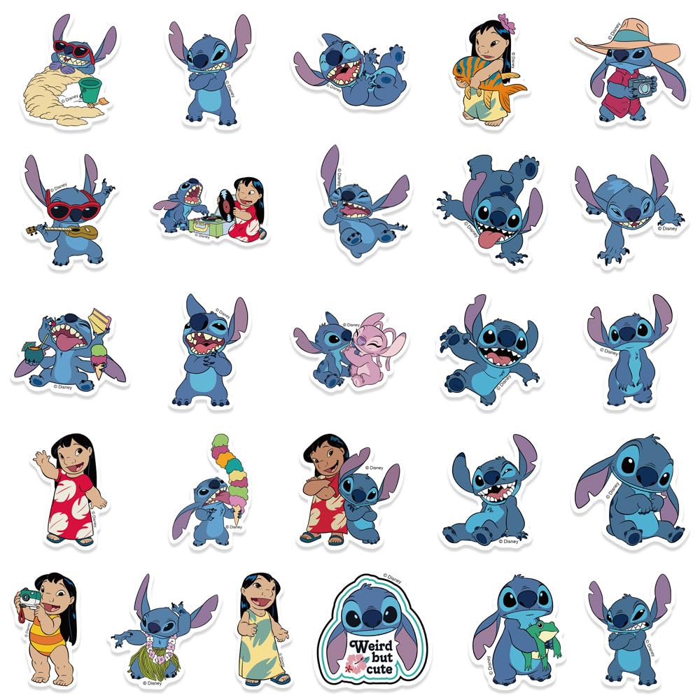 GAIGISFUR Stitch Stickers Pack – 100 Waterproof Vinyl Designs for Laptops, Phones, and Water Bottles