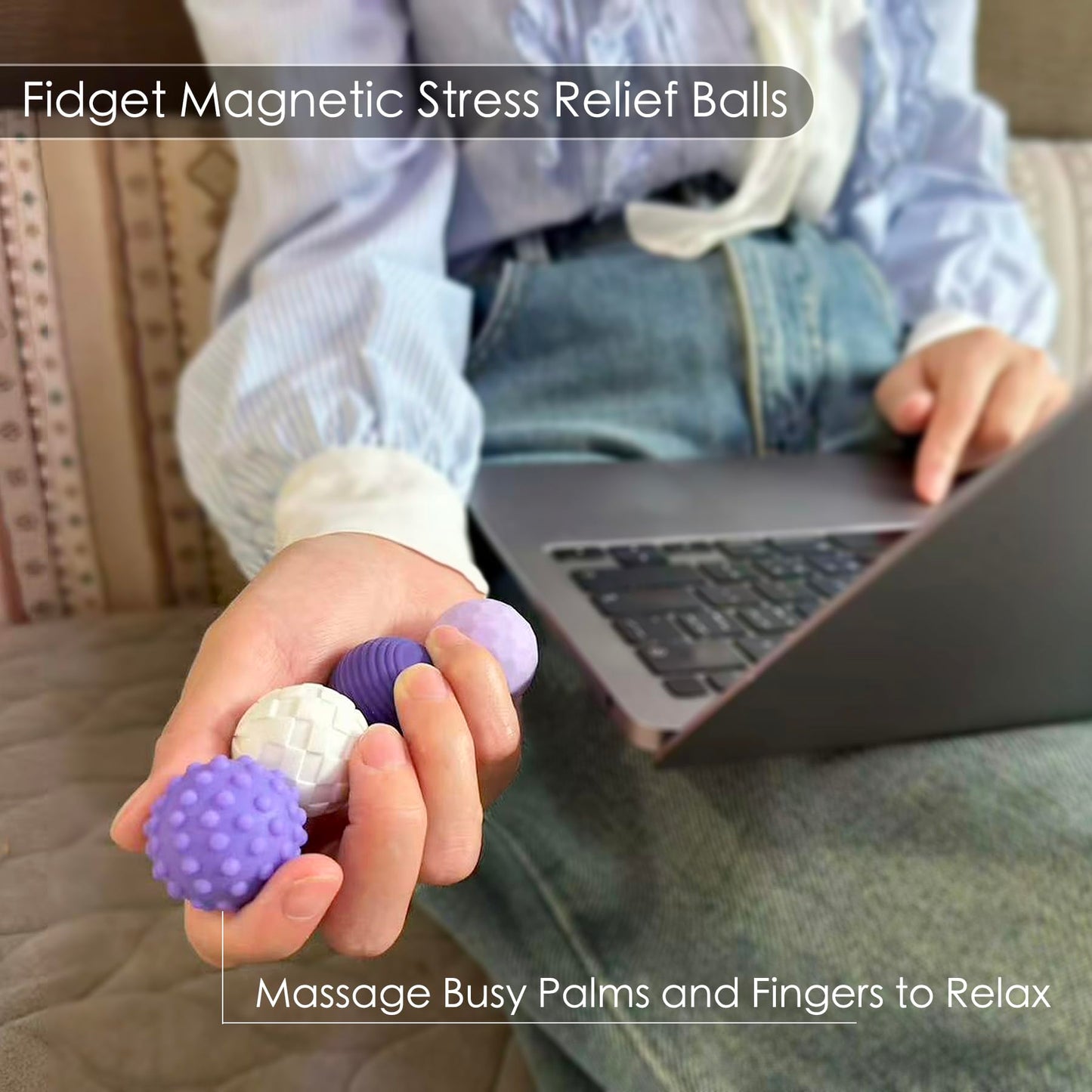 Gairssda Magnetic Sensory Fidget Balls – 4 Pack, Silent, Multicolor, Weighted Desk Toys