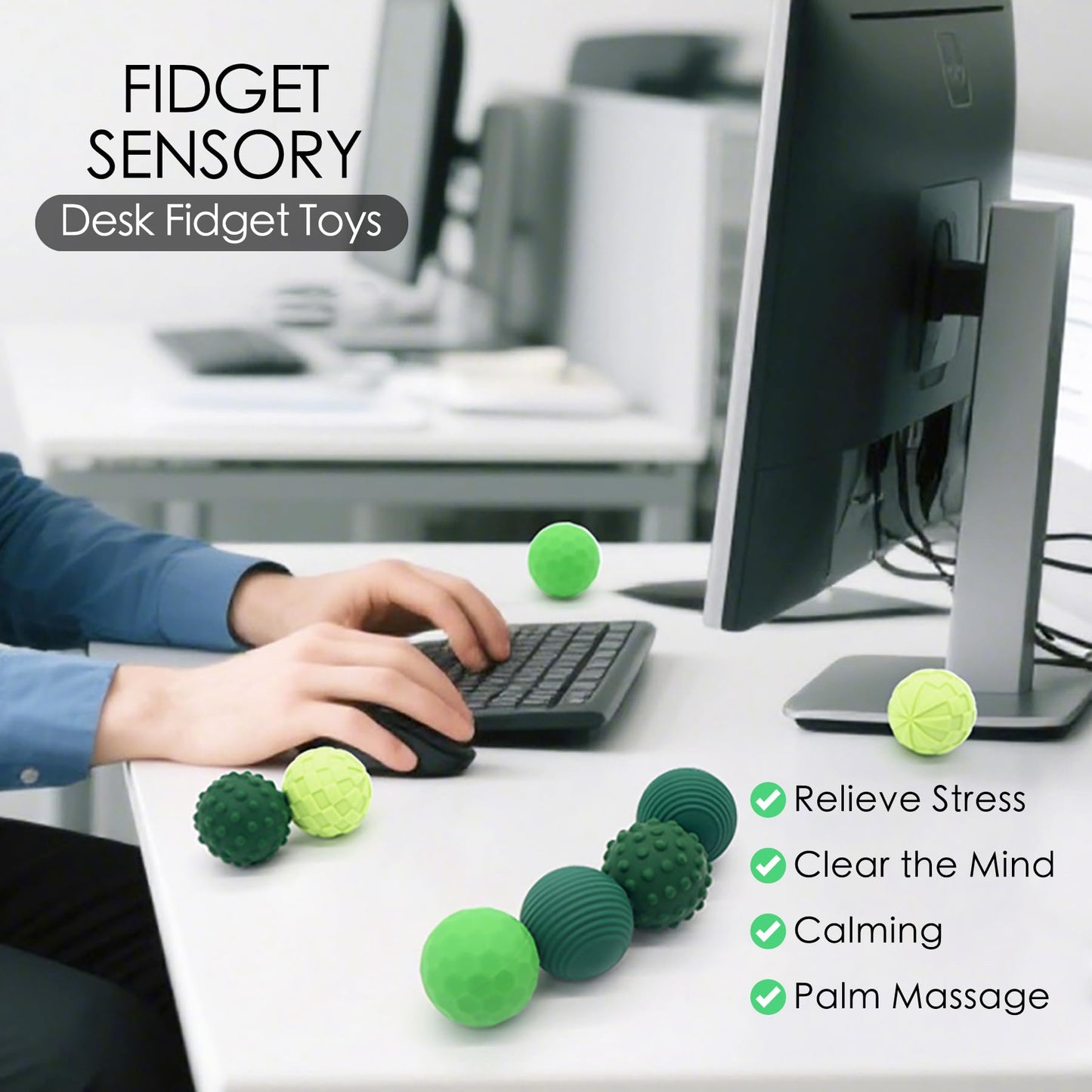 Gairssda Stylish Magnetic Sensory Fidget Balls – 4 Pack, Silent Stress Relief Desk Toy