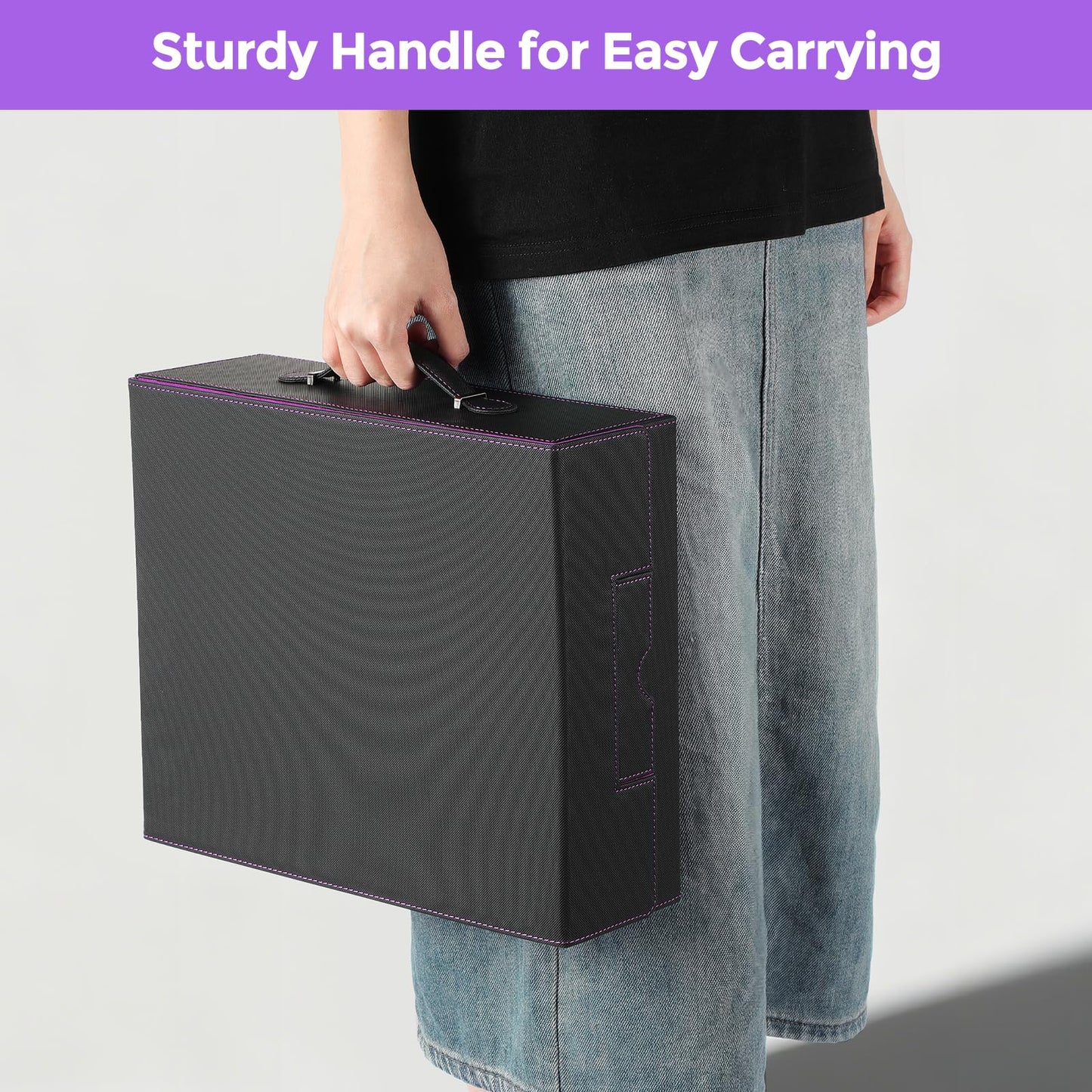 GAISTEN 4-Row Card Storage Box – 3200 Capacity, Commander Display, Purple
