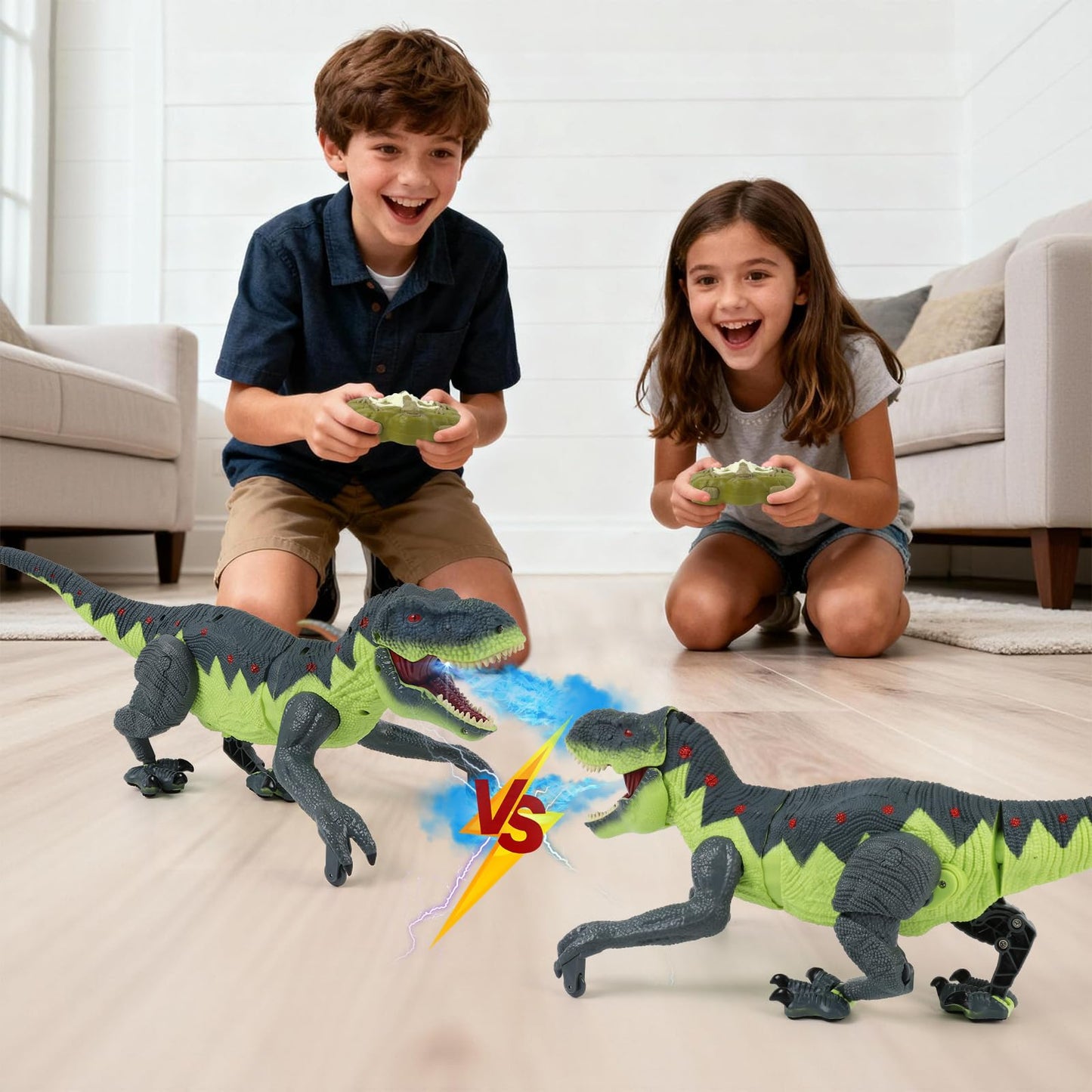 Gaitel Remote Control Walking Dinosaur Toy for Kids – Roaring, Lights & Spray