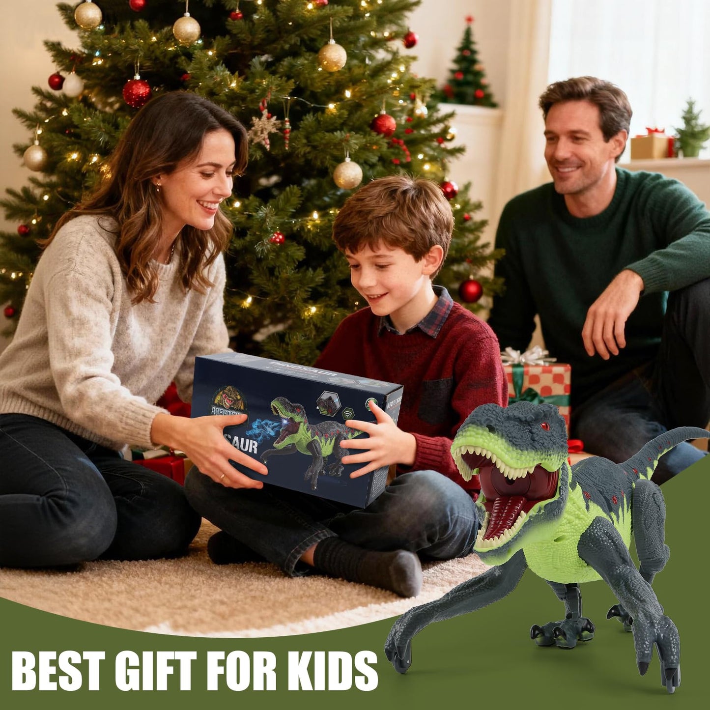 Gaitel Remote Control Walking Dinosaur Toy for Kids – Roaring, Lights & Spray