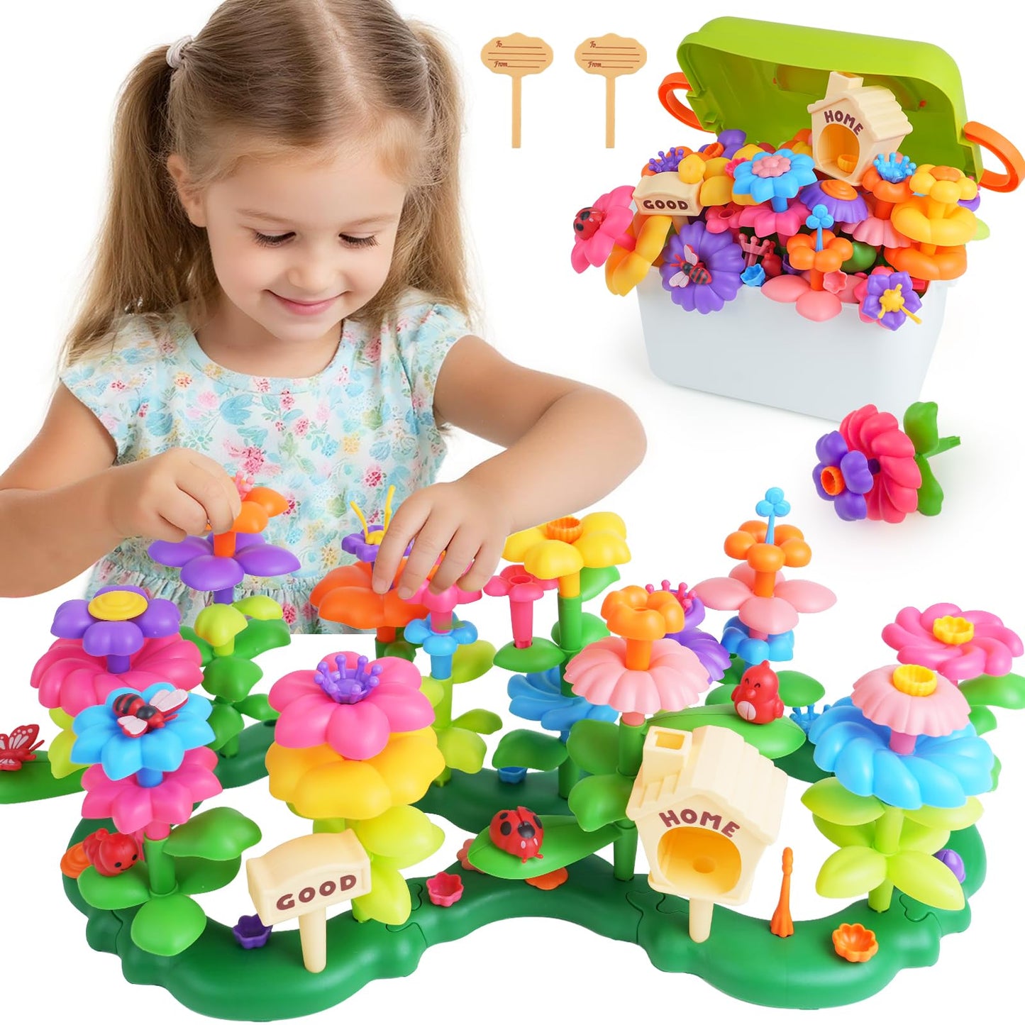 Gaitel Flower Garden Building Toys – 120+ Pieces for Ages 3-7