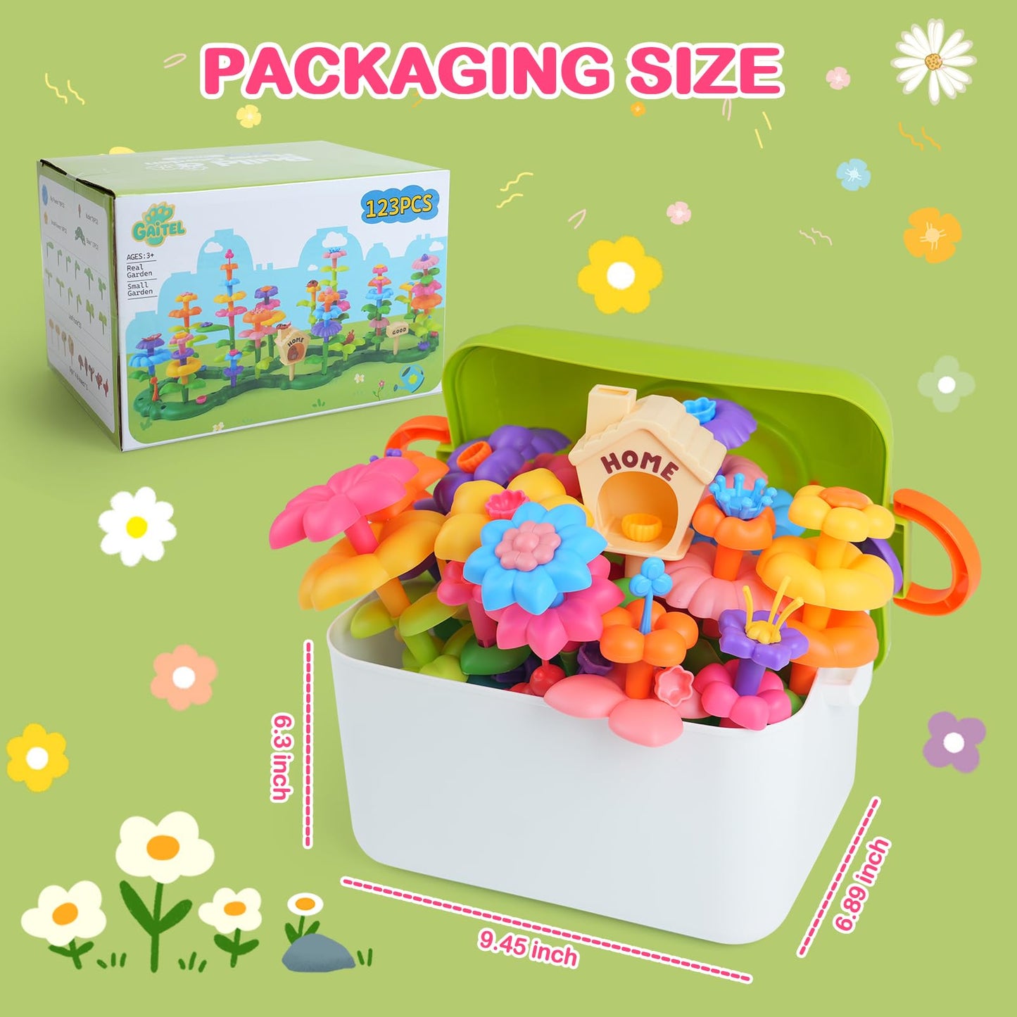 Gaitel Flower Garden Building Toys – 120+ Pieces for Ages 3-7