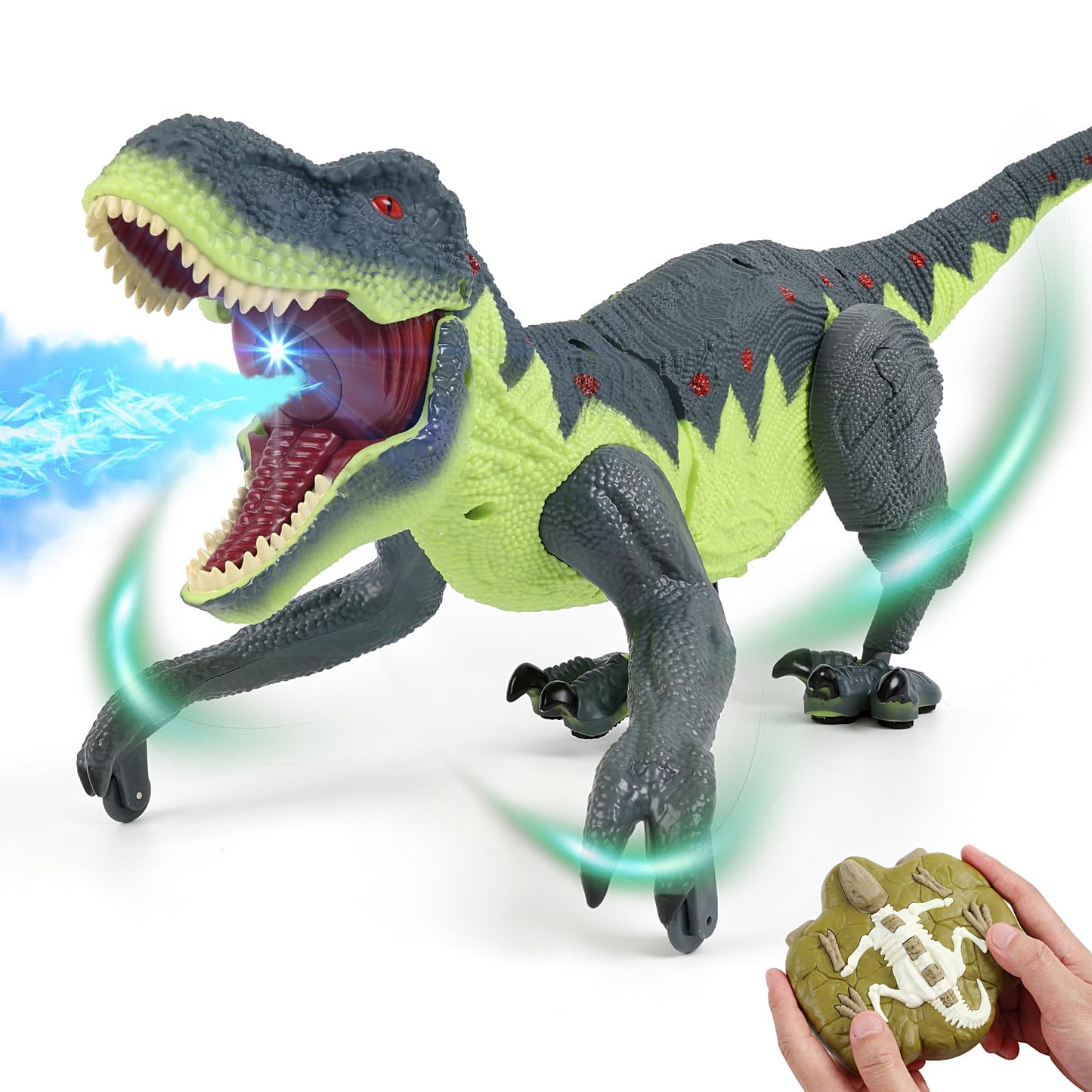 Gaitel Remote Control Walking Dinosaur Toy for Kids – Roaring, Lights & Spray