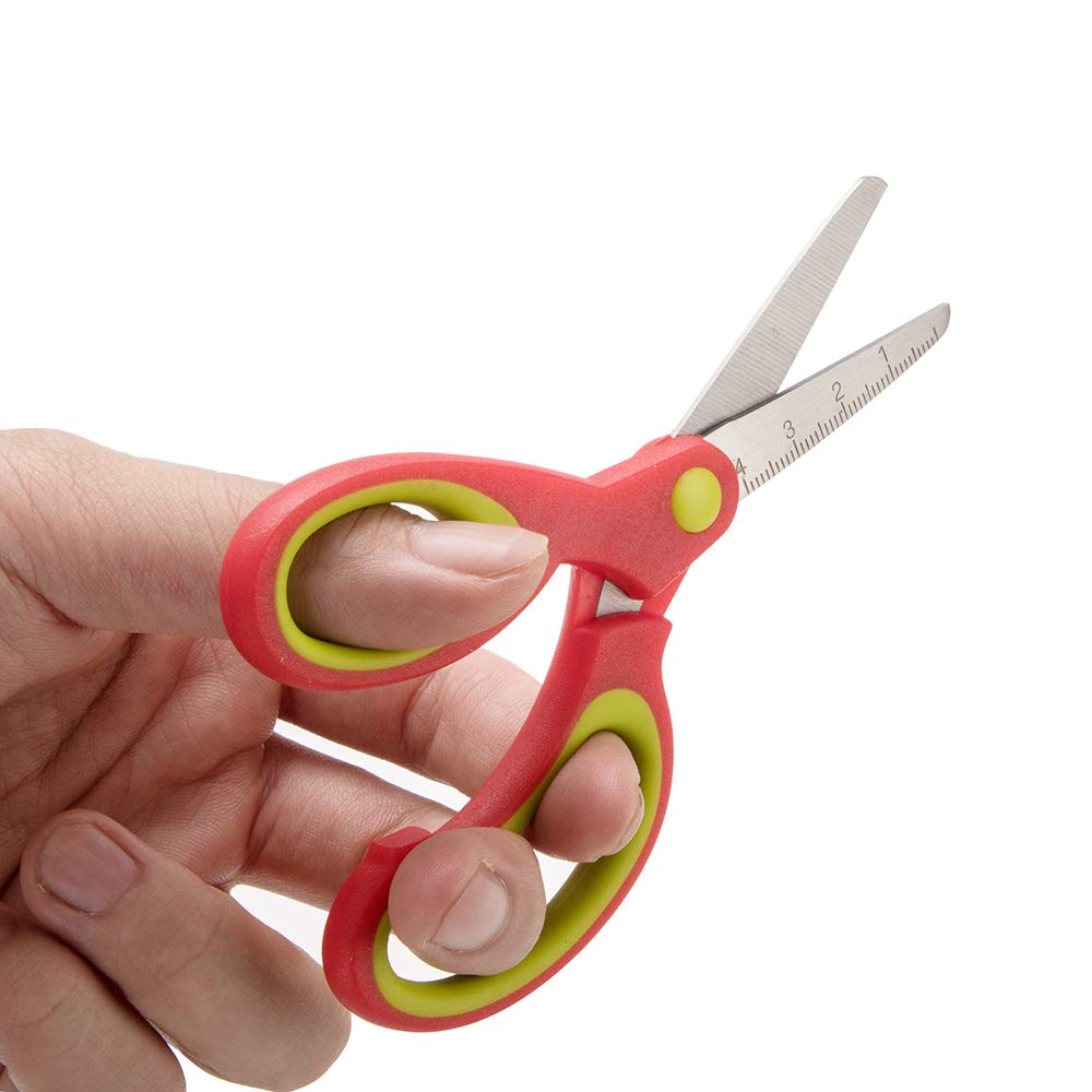 Galadim Left-Handed Kids Scissors – 5.2 in Pack of 5 with Soft-Touch Rounded Tips