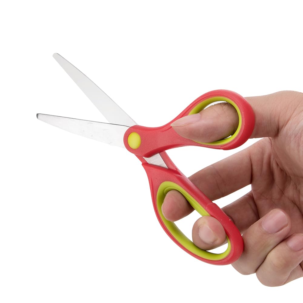 Galadim 7-Inch Student Scissors Set of 3 — Rounded Tip, Ergonomic Soft-Touch Handles (GD-080-R3)