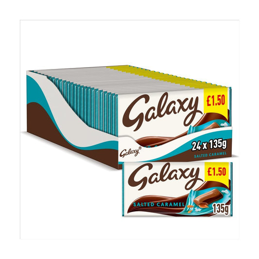 Galaxy Salted Caramel & Milk Chocolate Block Bar PMP 135g (Box of 24)