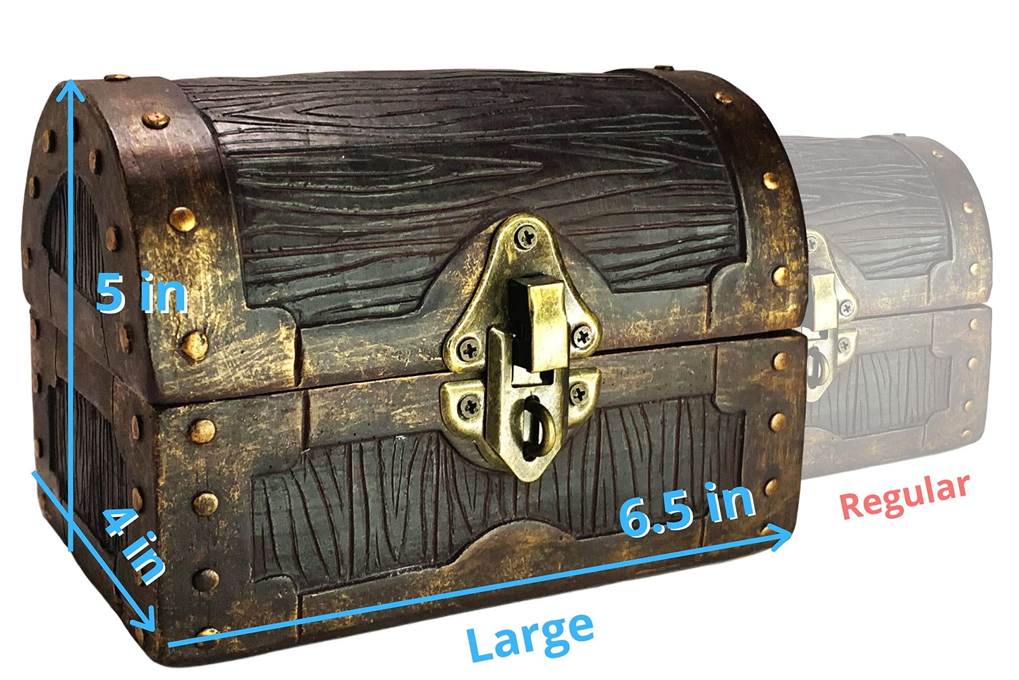 Galdor's Guild Mimic Chest Dice Storage Box – Free Lock & Key | Holds 6 Polyhedral Dice Sets (Large)