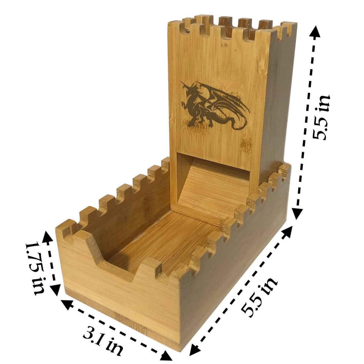 Galdor's Guild Bamboo Dice Tower – Special Edition Foldable Wooden Die Roller Castle for D&D & RPGs