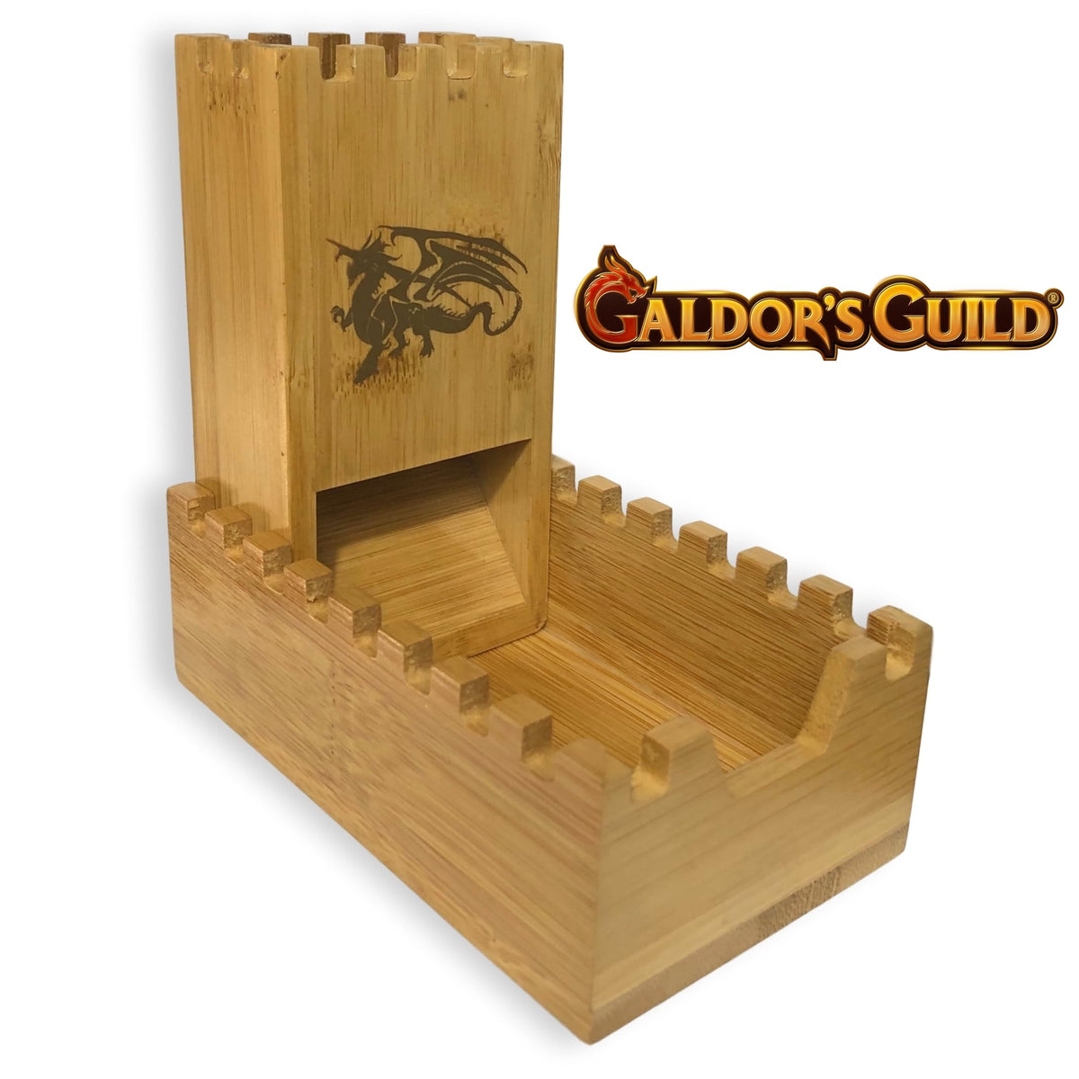 Galdor's Guild Bamboo Dice Tower – Special Edition Foldable Wooden Die Roller Castle for D&D & RPGs