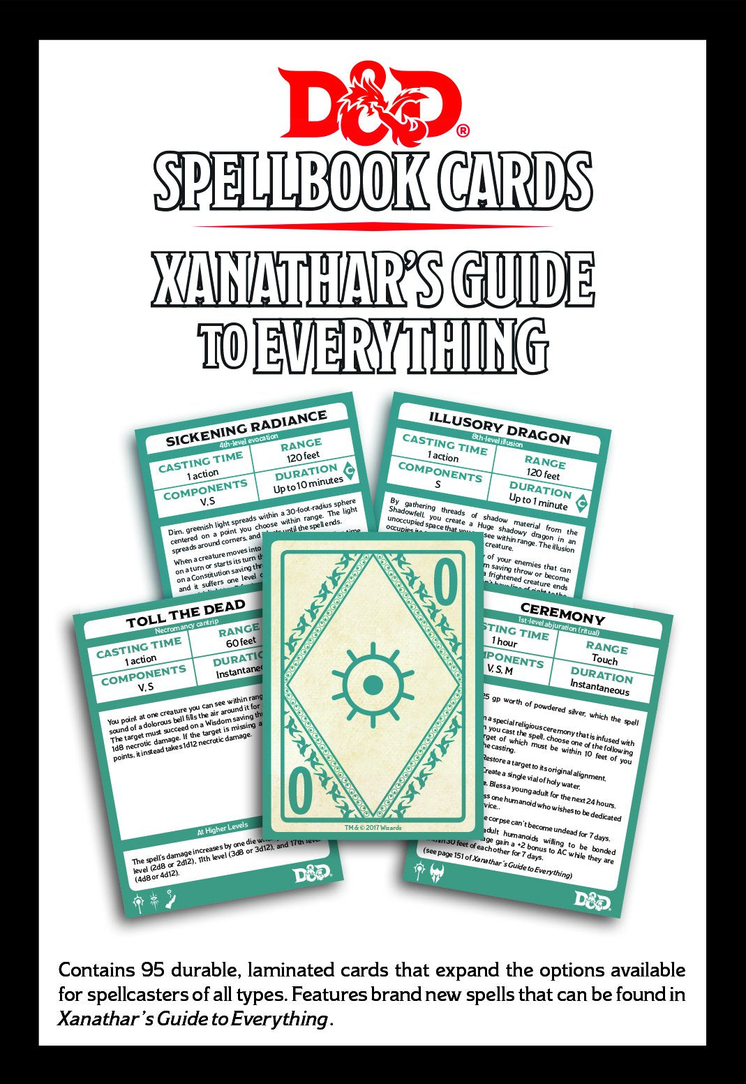 Gale Force Nine Xanathar's Guide Spellbook Cards for D&D 5e – 95 Durable Spell Cards