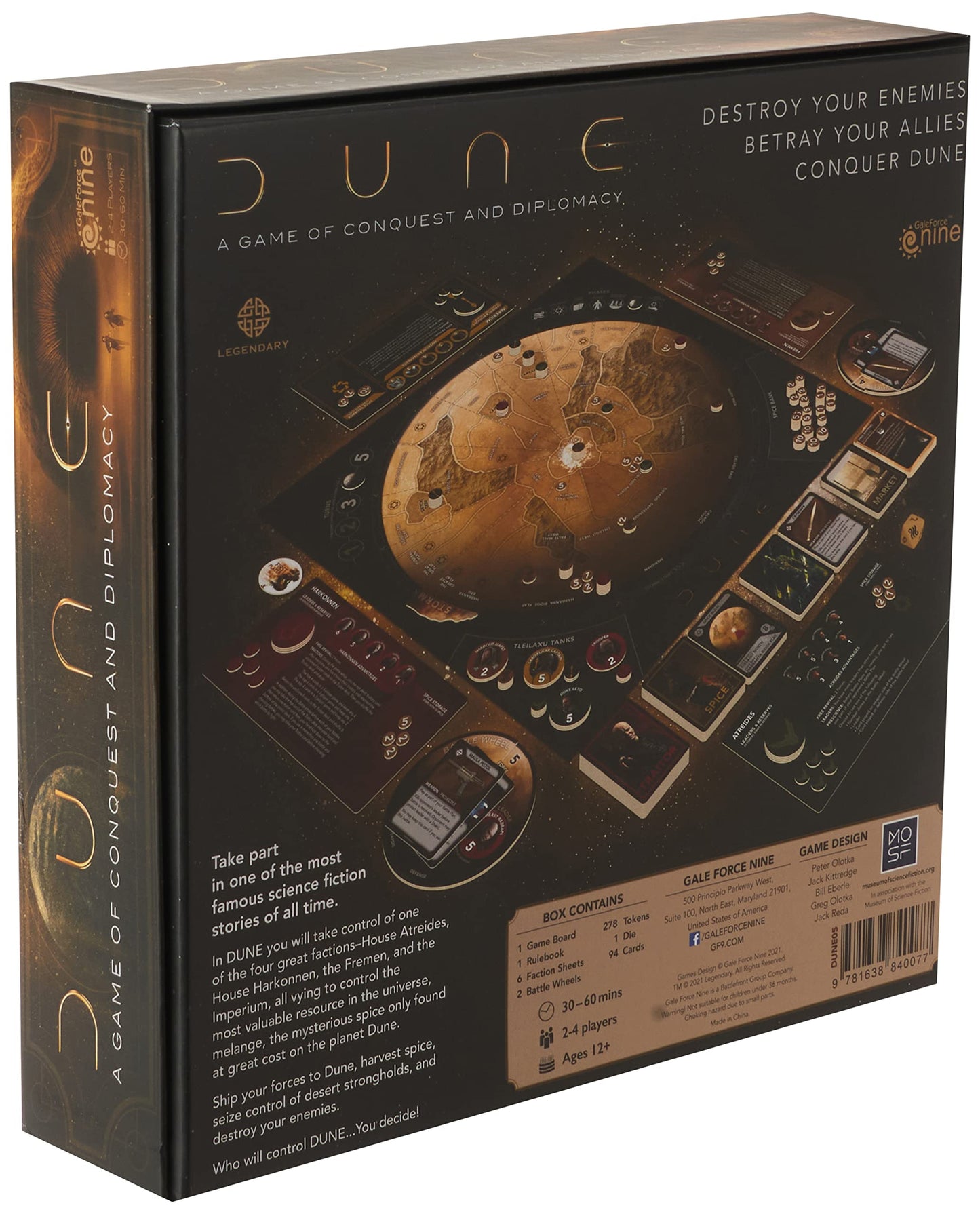 Gale Force Nine Dune: A Game of Conquest and Diplomacy – Sci-Fi Board Game for 2–4 Players (30–60 Min)