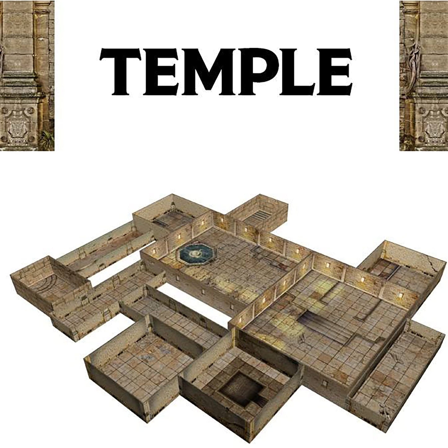 Gale Force Nine Tenfold Dungeon: The Temple - Modular Terrain Set & 5e Adventure (GF9TFD04)