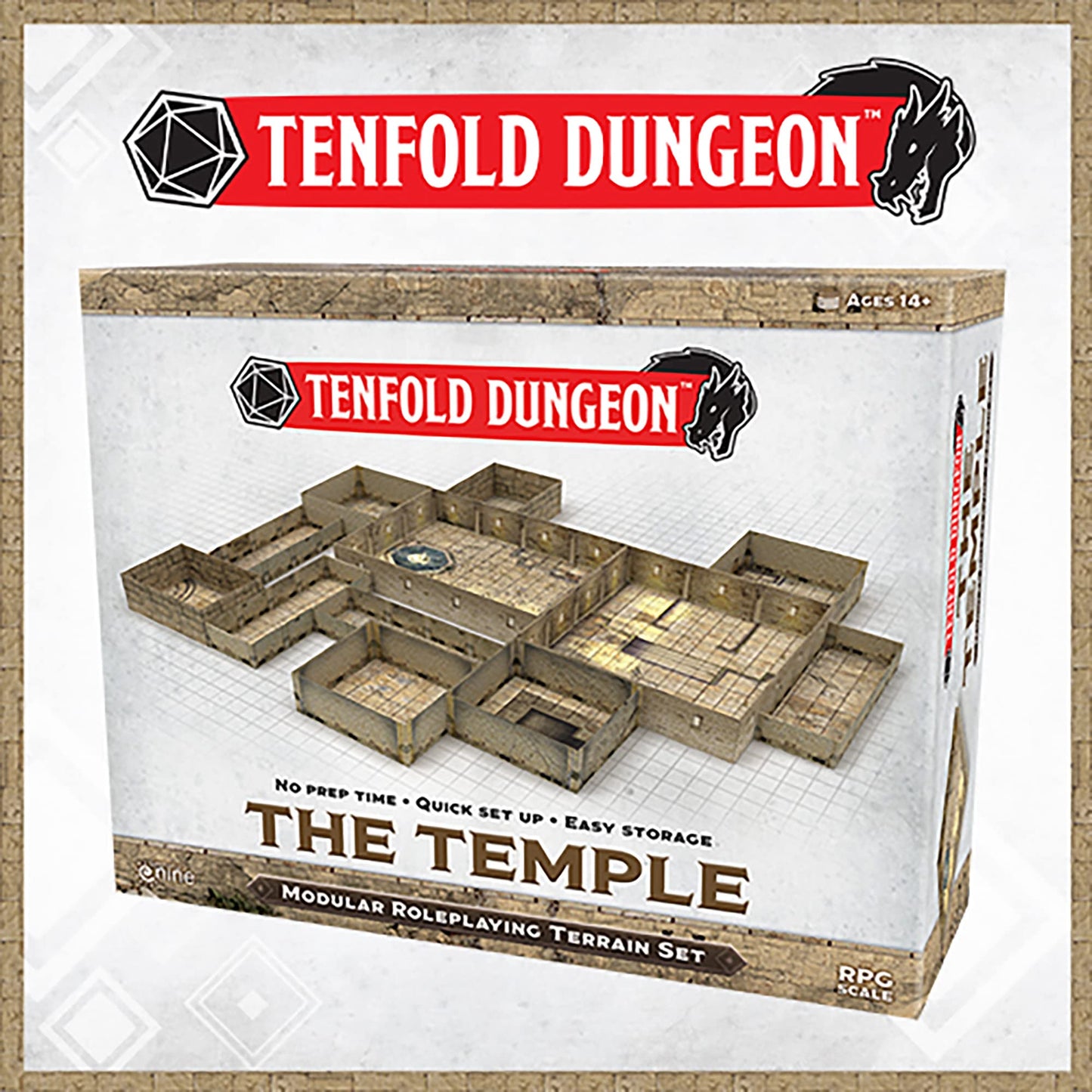 Gale Force Nine Tenfold Dungeon: The Temple - Modular Terrain Set & 5e Adventure (GF9TFD04)