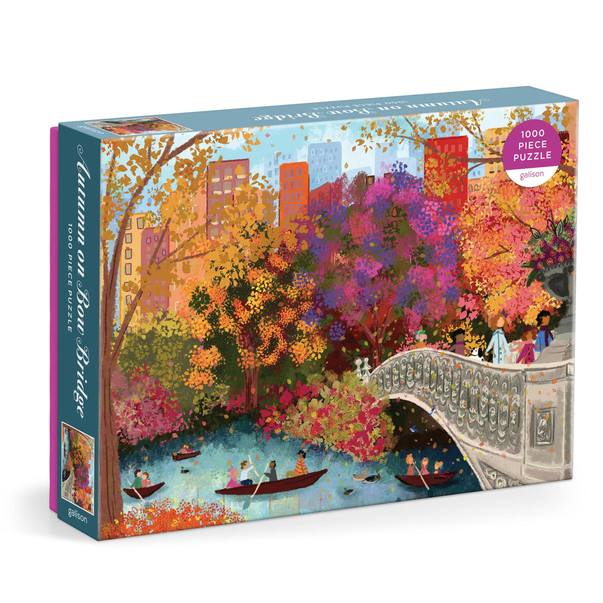 Galison Autumn on Bow Bridge – 1000 Piece Puzzle by Joy Laforme