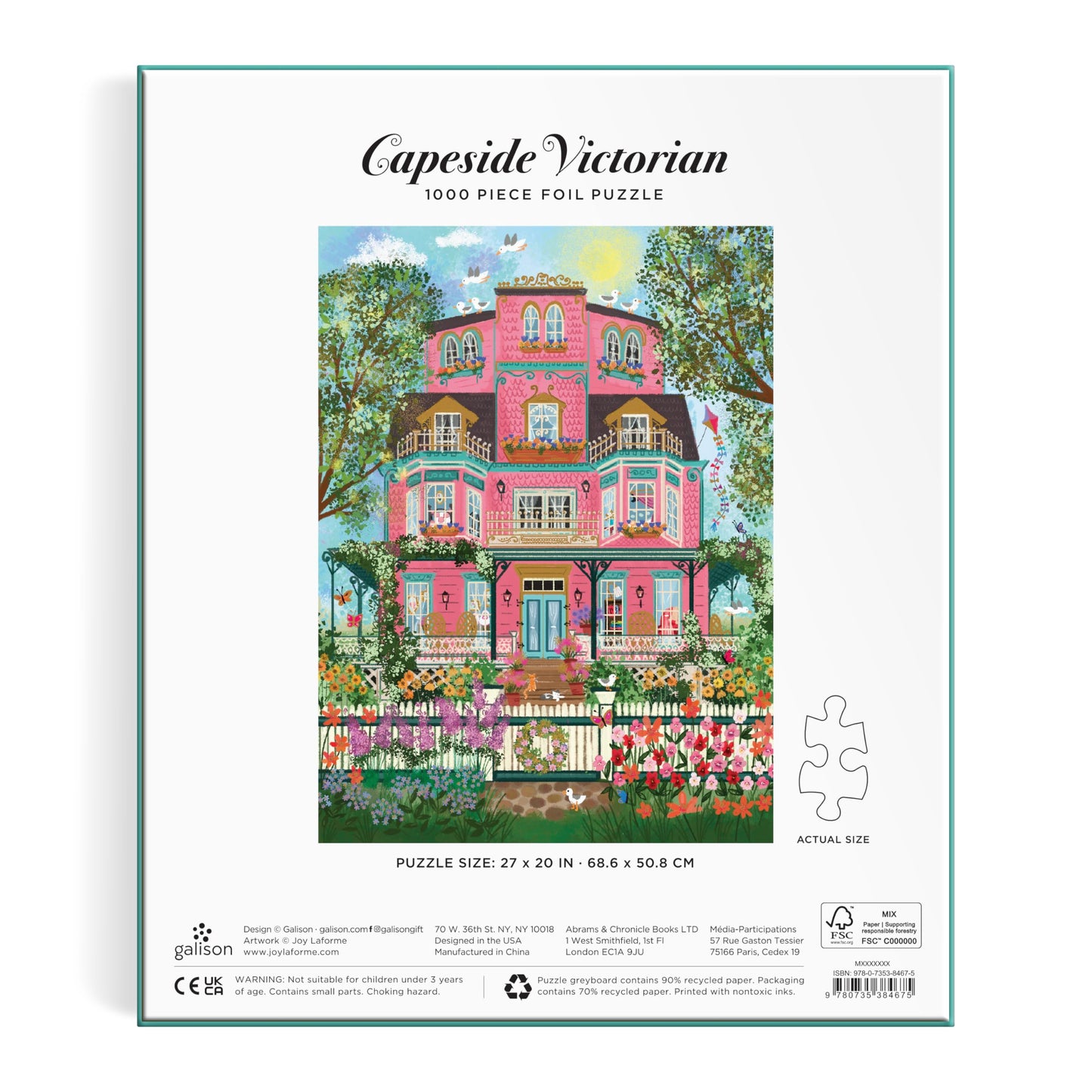 Galison Capeside Victorian – 1000-Piece Joy Laforme Foil Jigsaw Puzzle