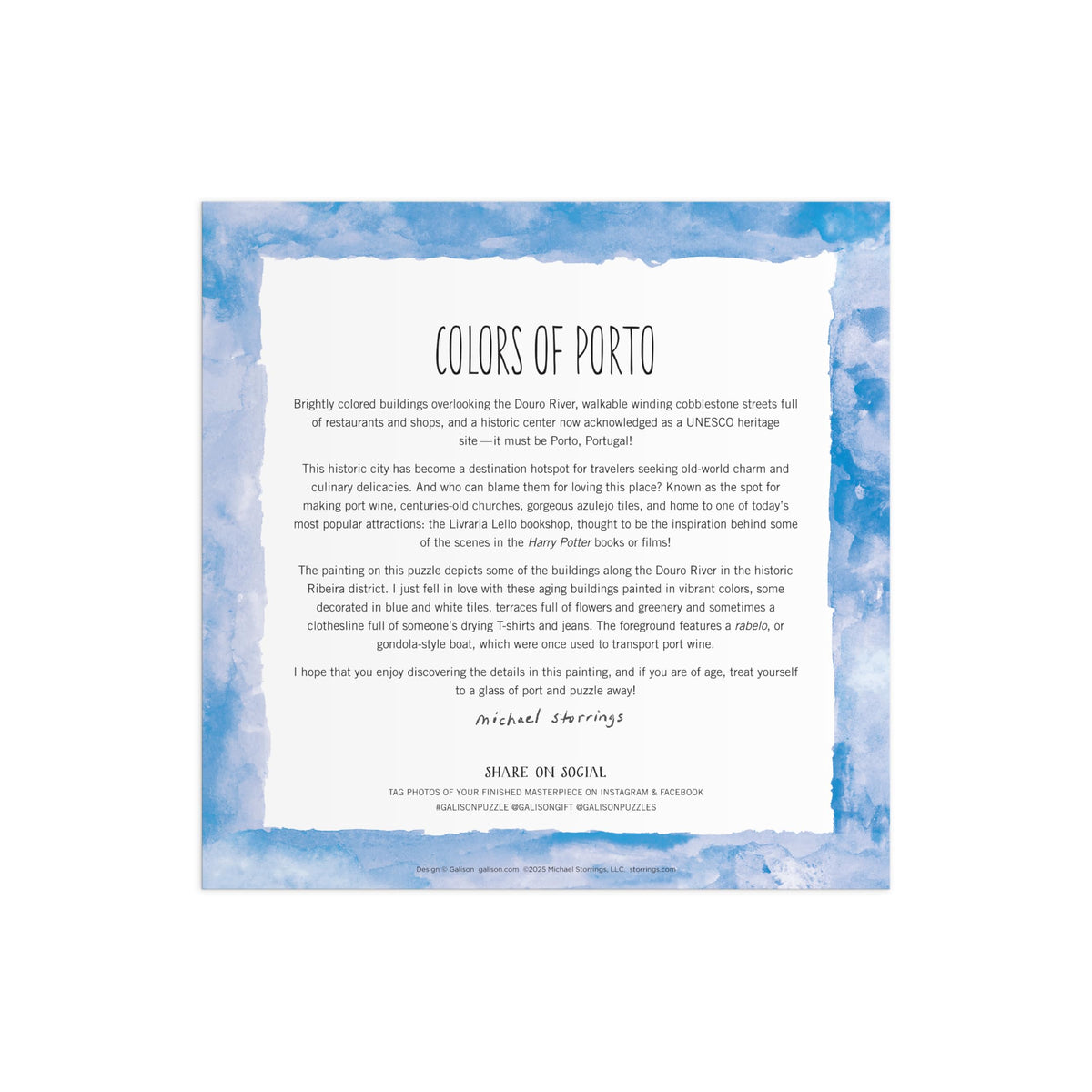 Galison Colors of Porto – 500-Piece Michael Storrings Jigsaw Puzzle
