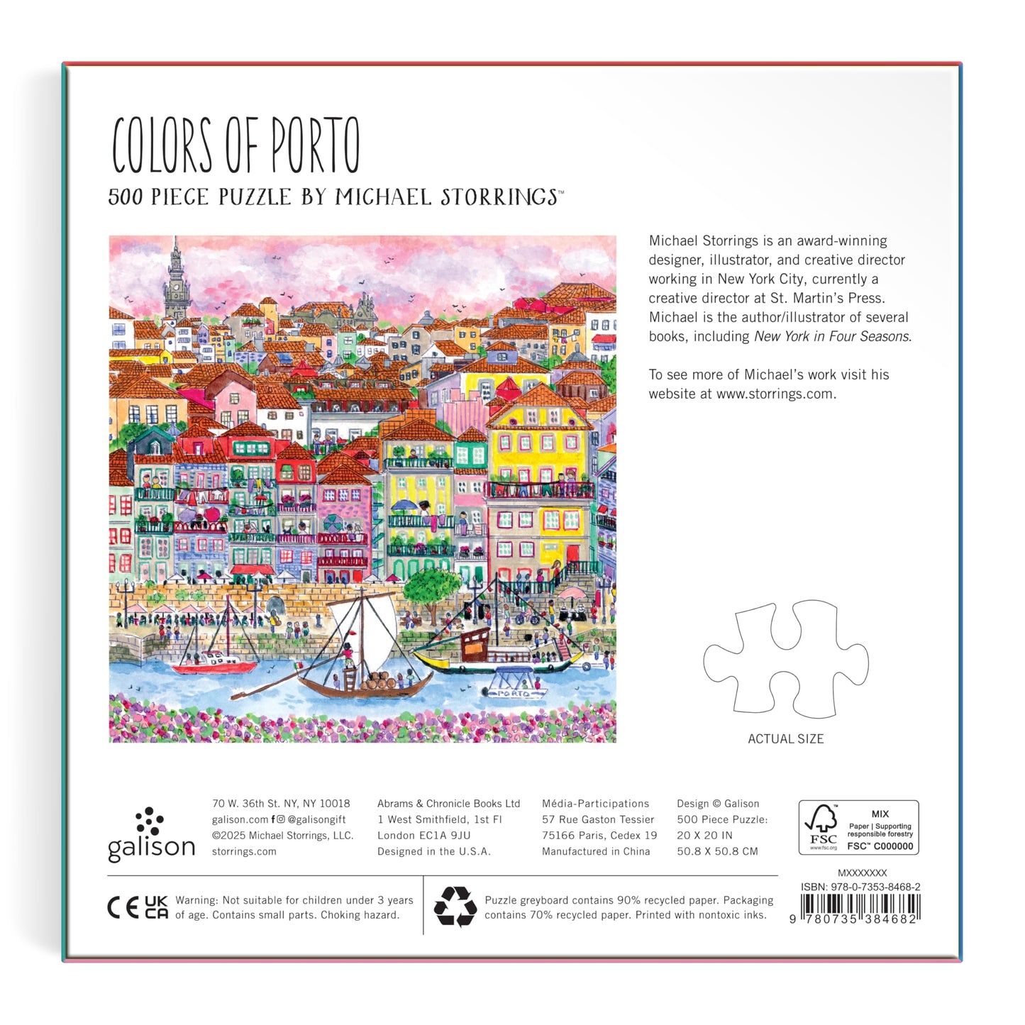 Galison Colors of Porto – 500-Piece Michael Storrings Jigsaw Puzzle