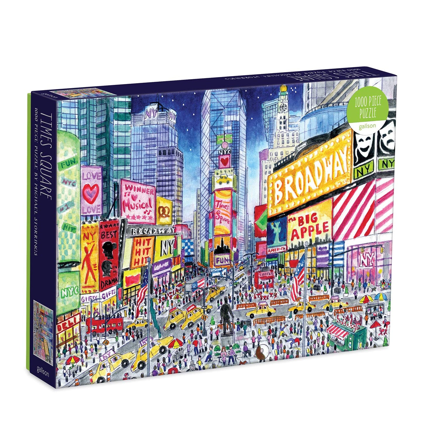 Galison Michael Storrings Times Square 1000-Piece Puzzle | Bookstore Cityscape Jigsaw