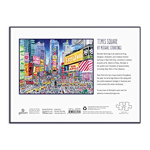 Galison Michael Storrings Times Square 1000-Piece Puzzle | Bookstore Cityscape Jigsaw