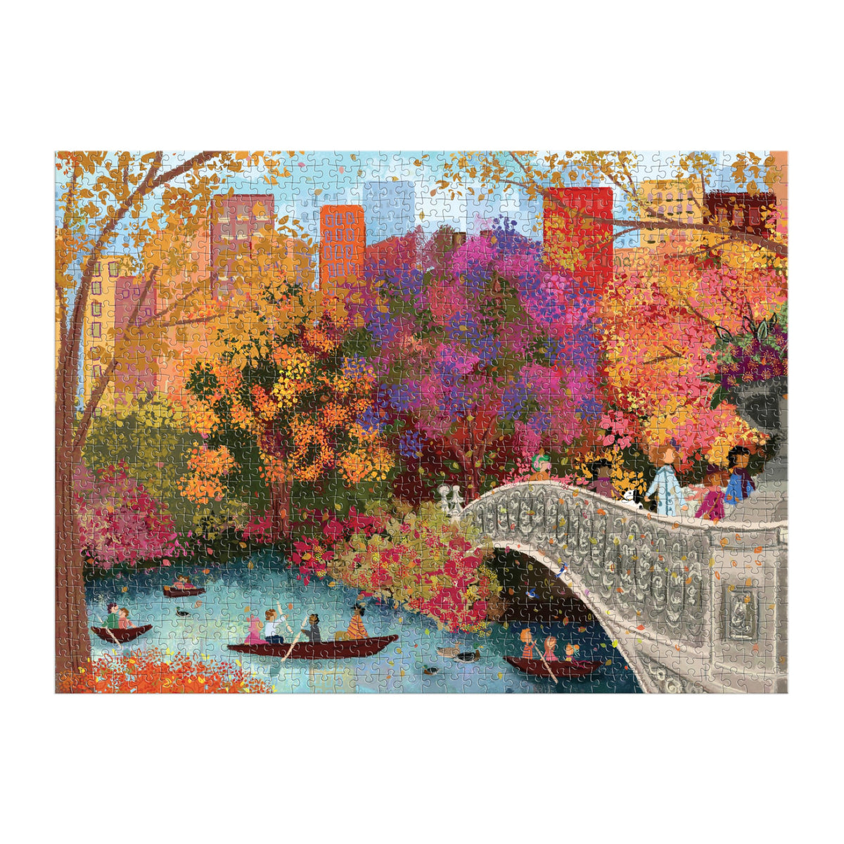 Galison Autumn on Bow Bridge – 1000 Piece Puzzle by Joy Laforme