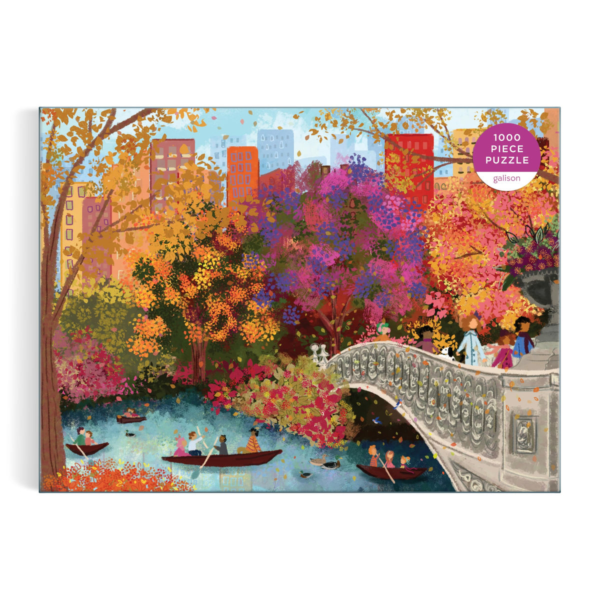 Galison Autumn on Bow Bridge – 1000 Piece Puzzle by Joy Laforme