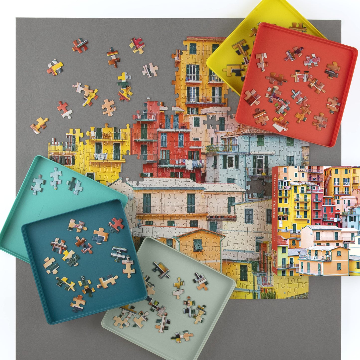 Galison Puzzle Sorting Tray Set — 6 Stackable Trays with Lid