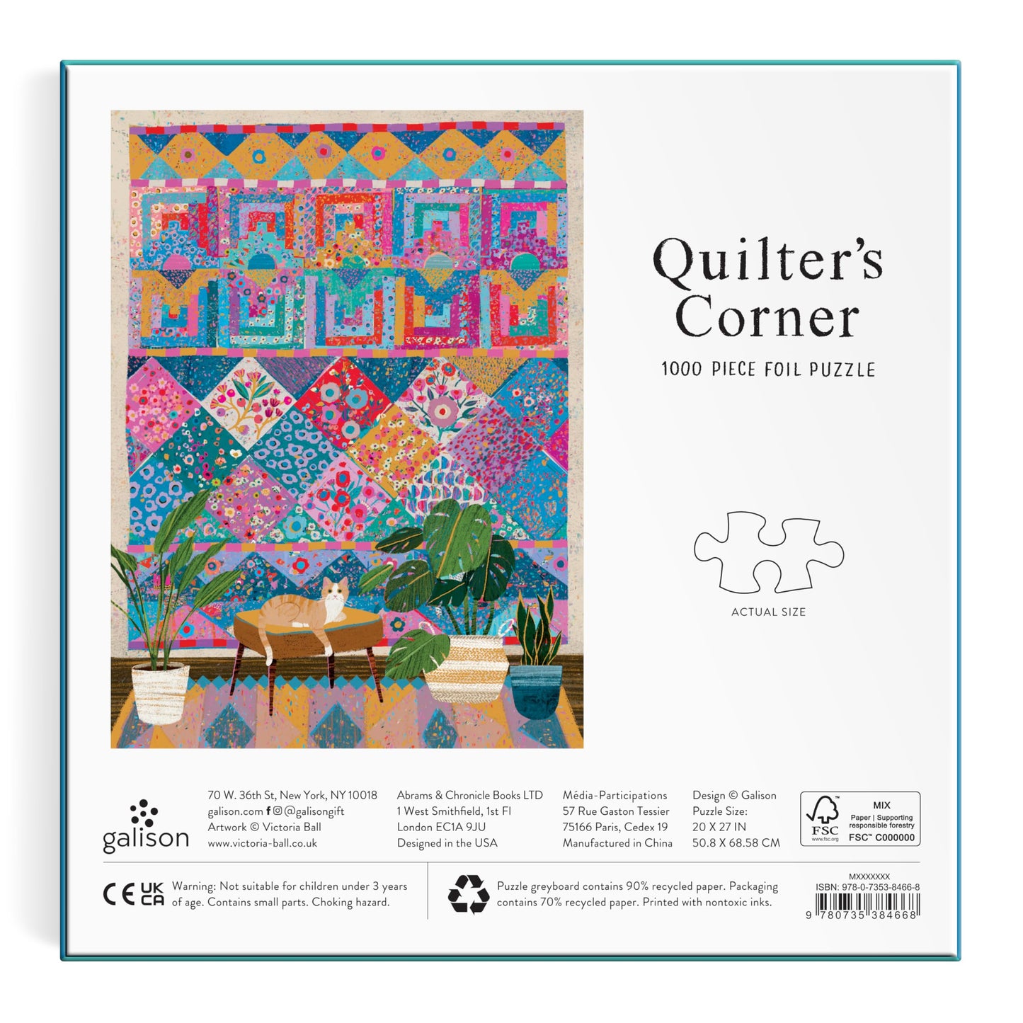 Galison Quilter's Corner 1000-Piece Puzzle by Victoria Ball – Quilts & Textile Arts