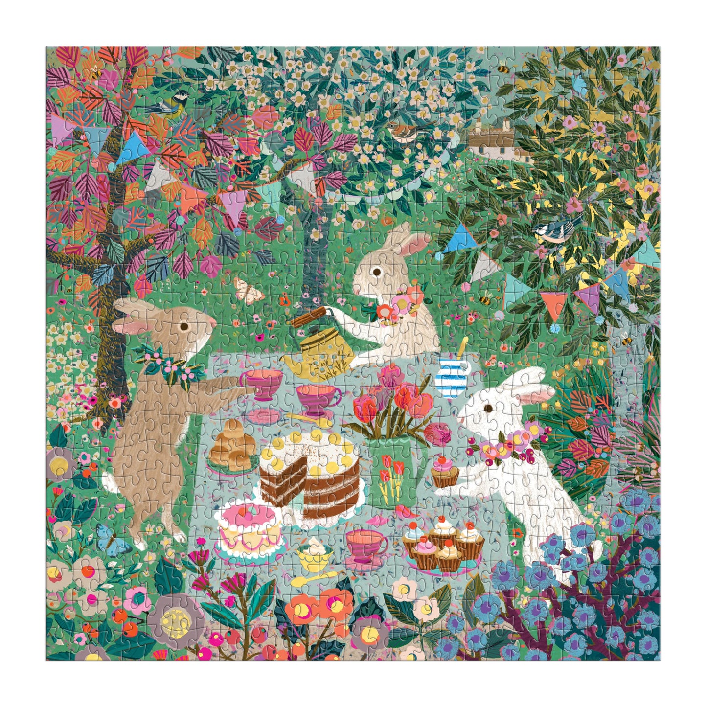 Galison Spring Tea Party – 500-Piece Foil Jigsaw Puzzle