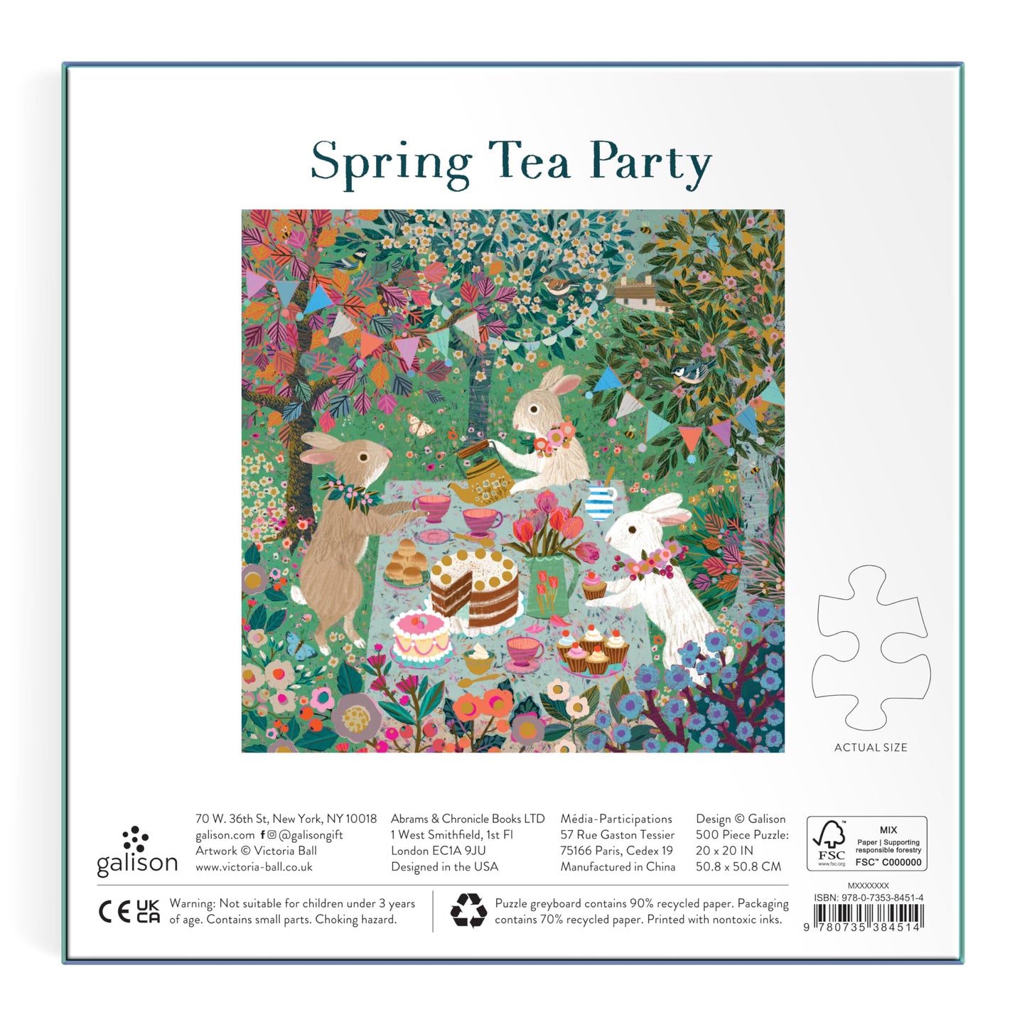 Galison Spring Tea Party – 500-Piece Foil Jigsaw Puzzle