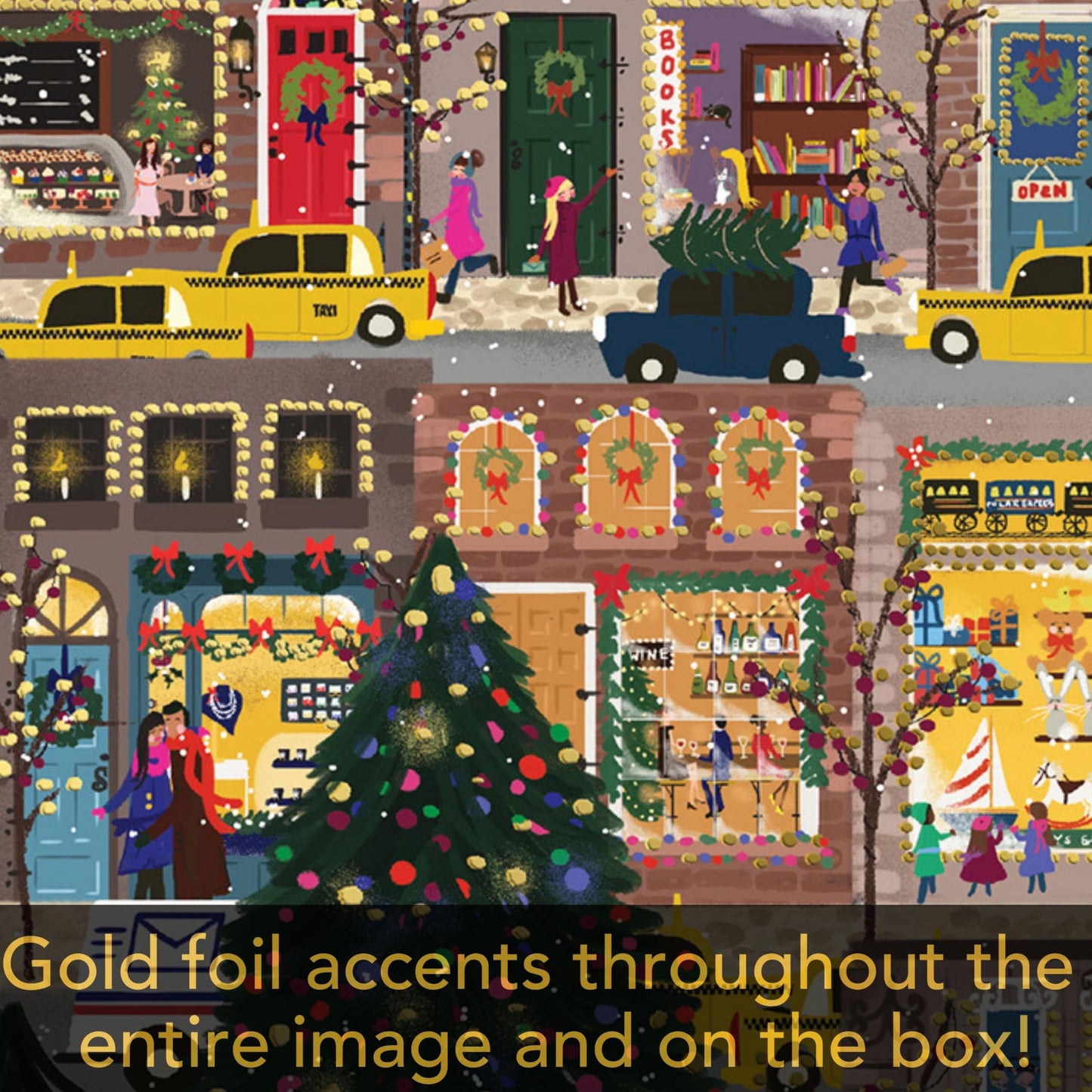 Galison Winter Lights Foil Puzzle – 500 Pieces, 20x20, Joy Laforme