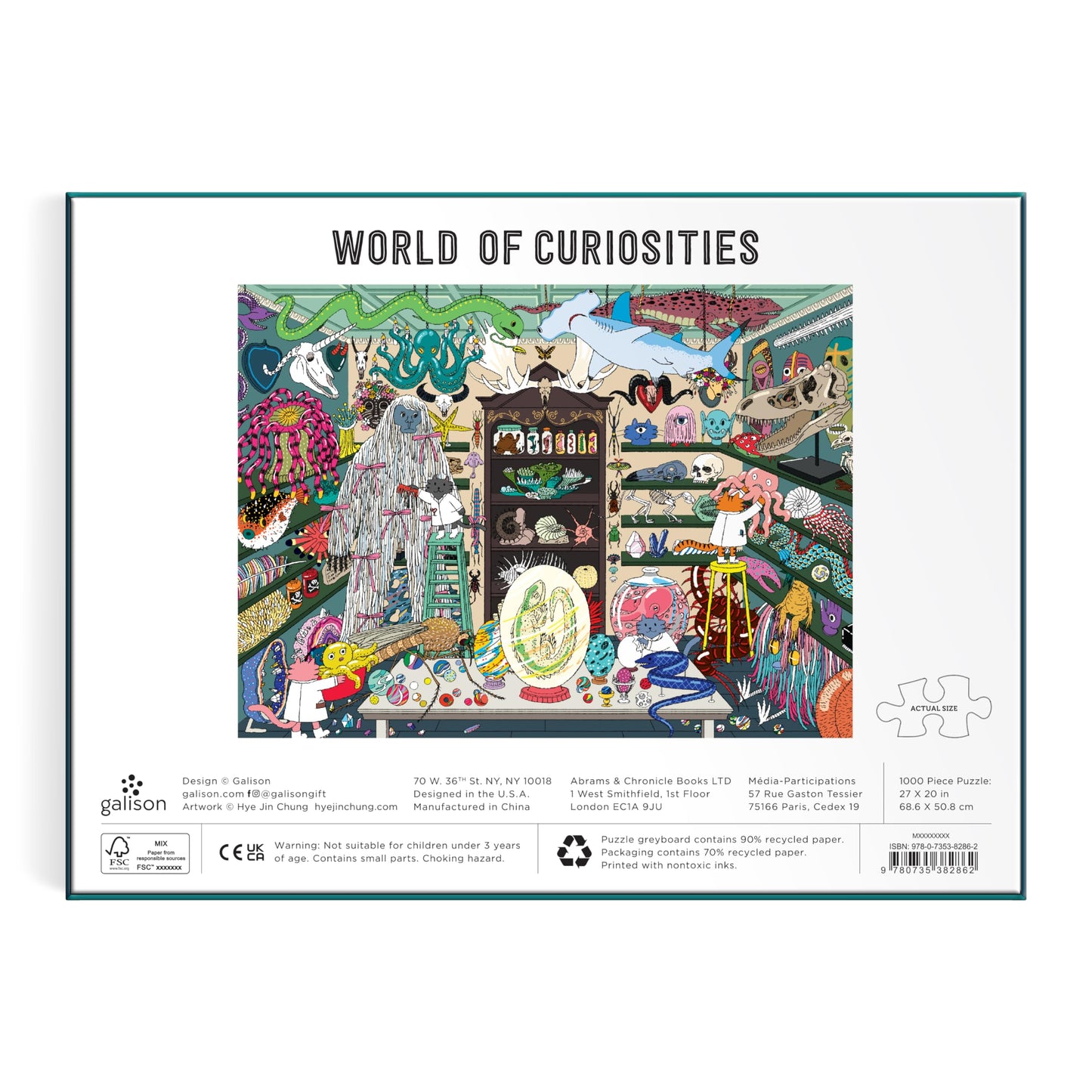 Galison World of Curiosities – 1000-Piece Jigsaw Puzzle with Humorous Spooky Shop Illustrations