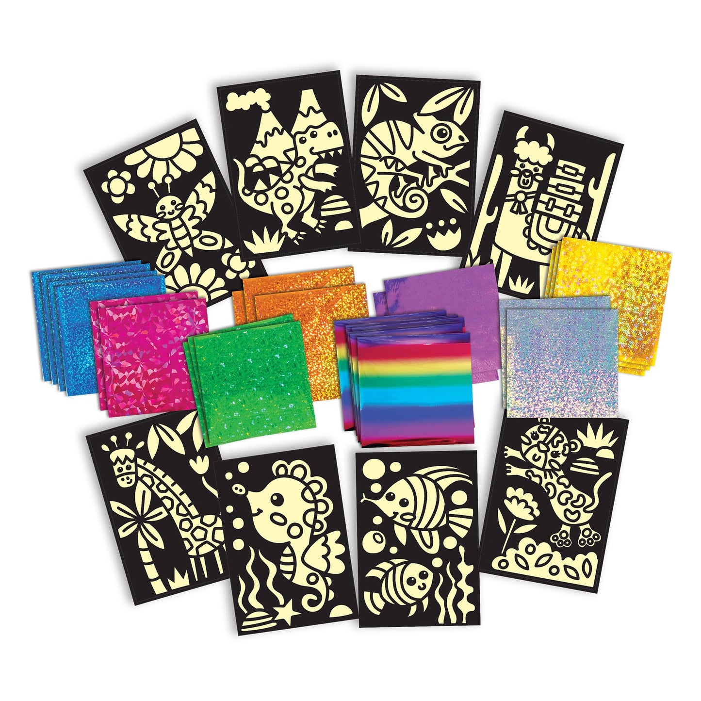 Galt Fab Foil Art Kit – Create 8 Sparkly Pictures with Easy Peel & Transfer
