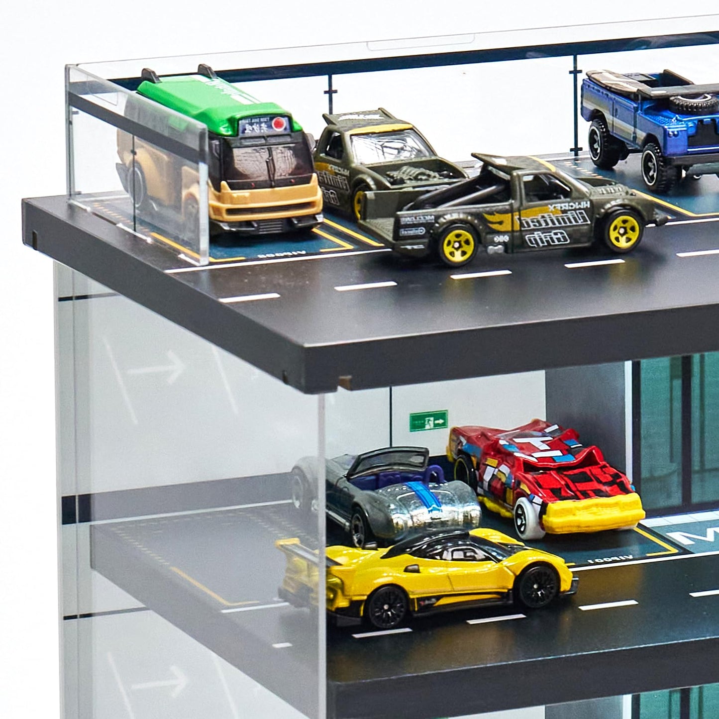 GALUMO 4-Level LED Display Case for 1:64 Die-Cast Cars | Hot Wheels & Matchbox