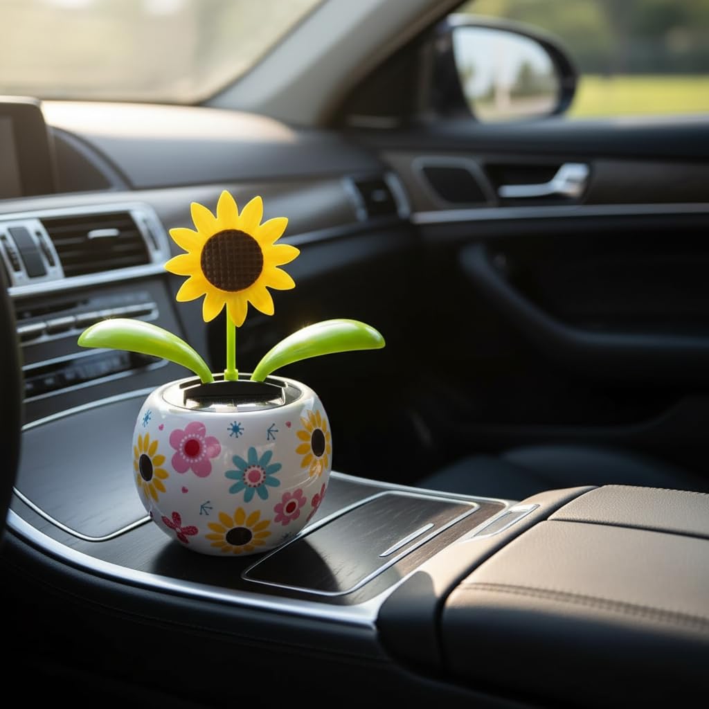 Galyacht Solar Dancing Sunflower – Solar Powered Desk, Car & Office Decoration