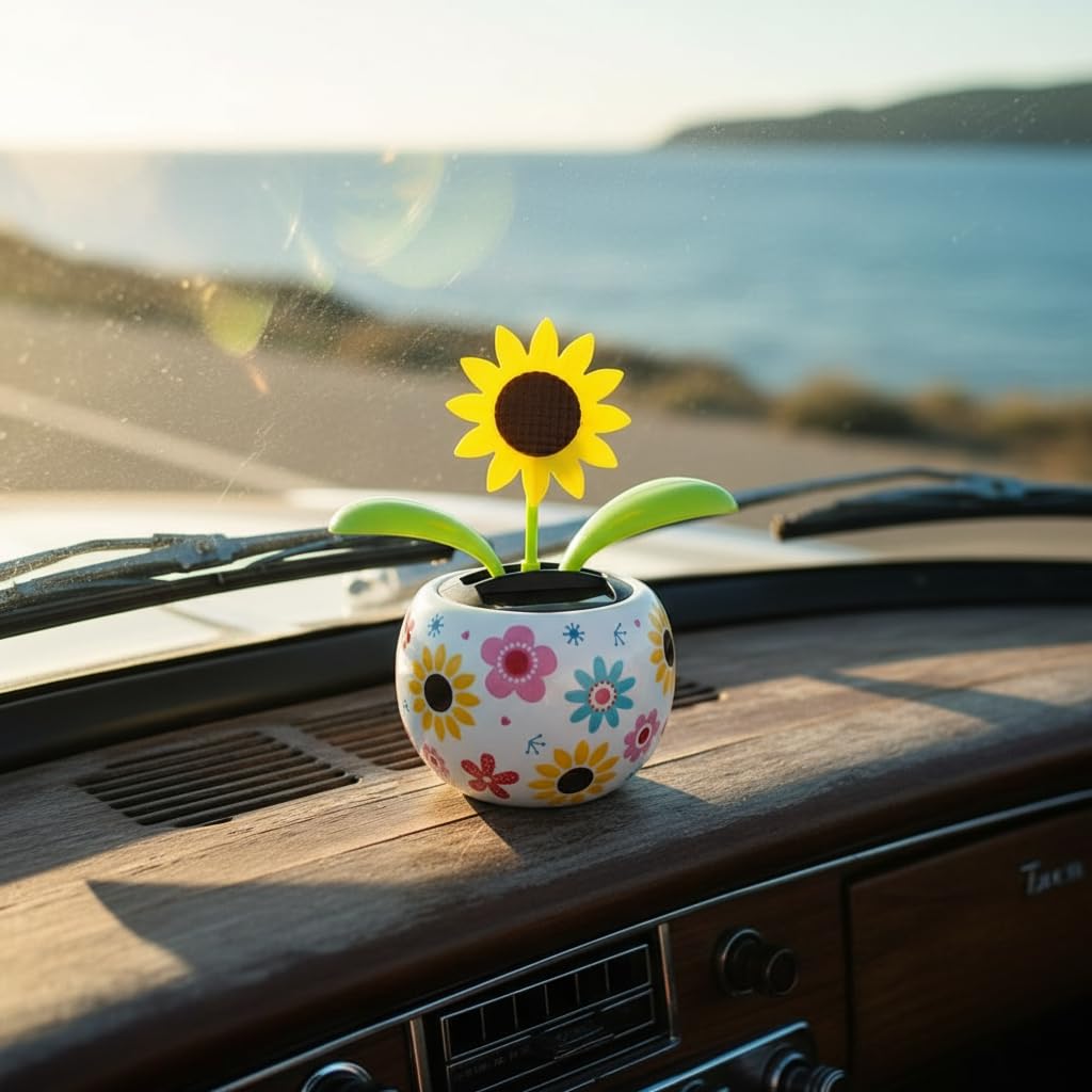 Galyacht Solar Dancing Sunflower – Solar Powered Desk, Car & Office Decoration