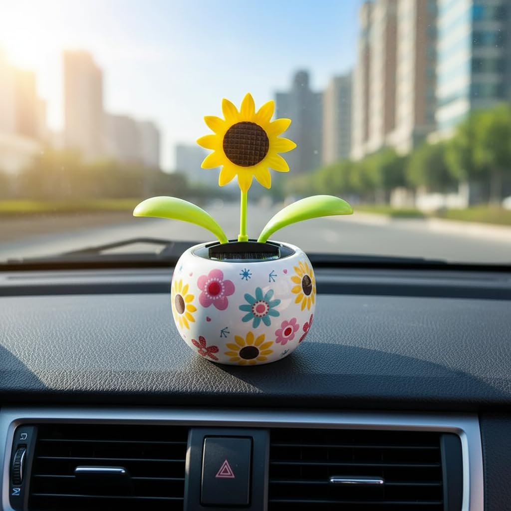 Galyacht Solar Dancing Sunflower – Solar Powered Desk, Car & Office Decoration
