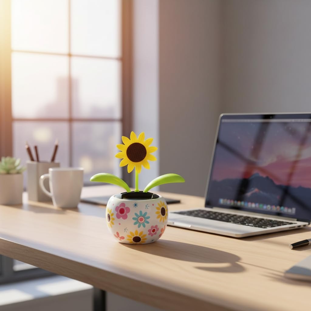 Galyacht Solar Dancing Sunflower – Solar Powered Desk, Car & Office Decoration