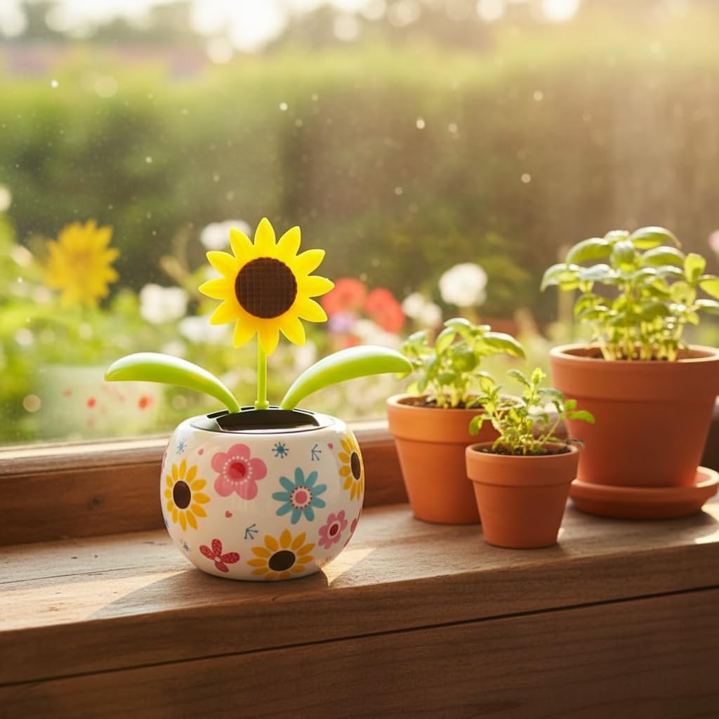 Galyacht Solar Dancing Sunflower – Solar Powered Desk, Car & Office Decoration