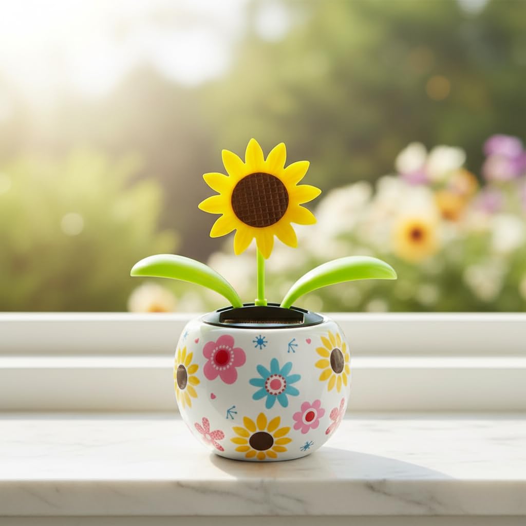 Galyacht Solar Dancing Sunflower – Solar Powered Desk, Car & Office Decoration