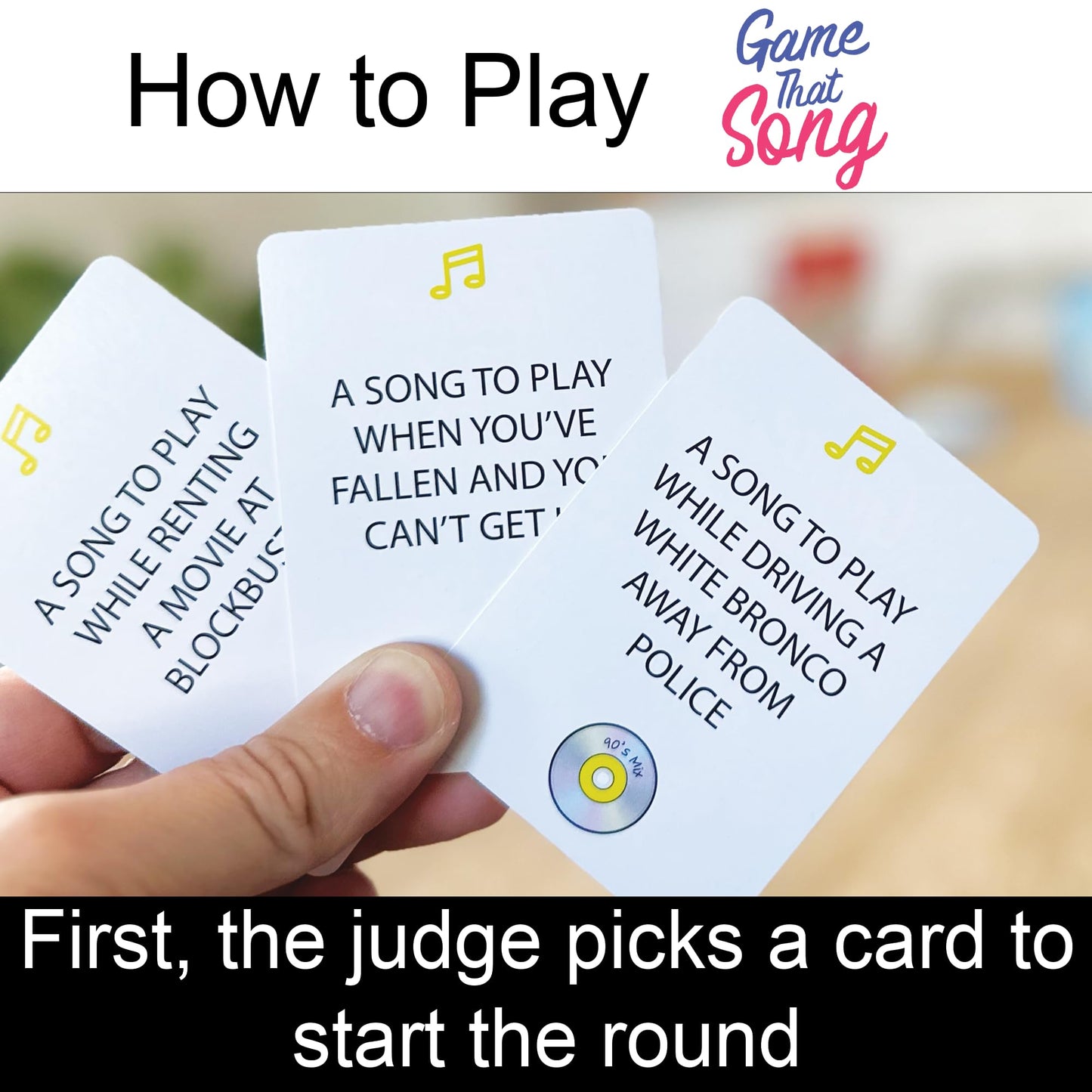 Game That Song 90s Mix Expansion – 50 New Cards for Family, Adults & Teens