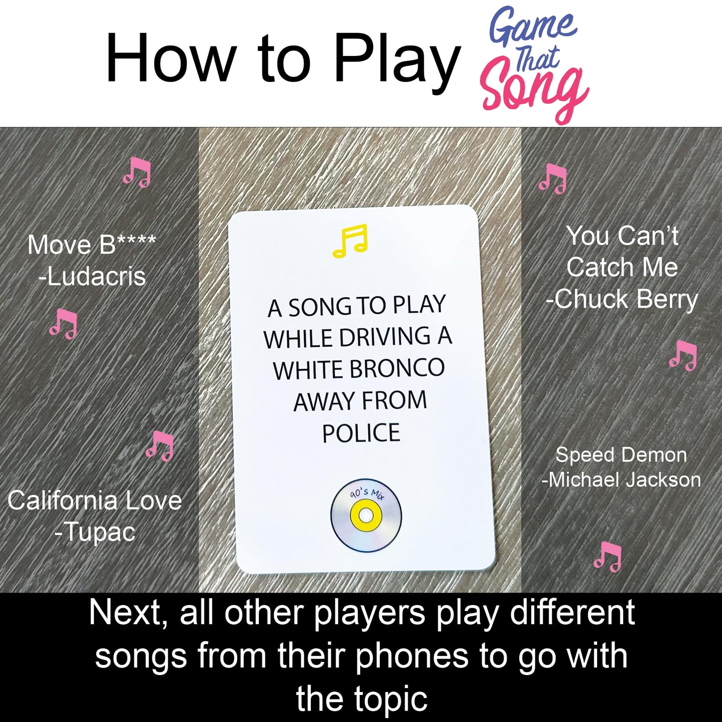 Game That Song 90s Mix Expansion – 50 New Cards for Family, Adults & Teens