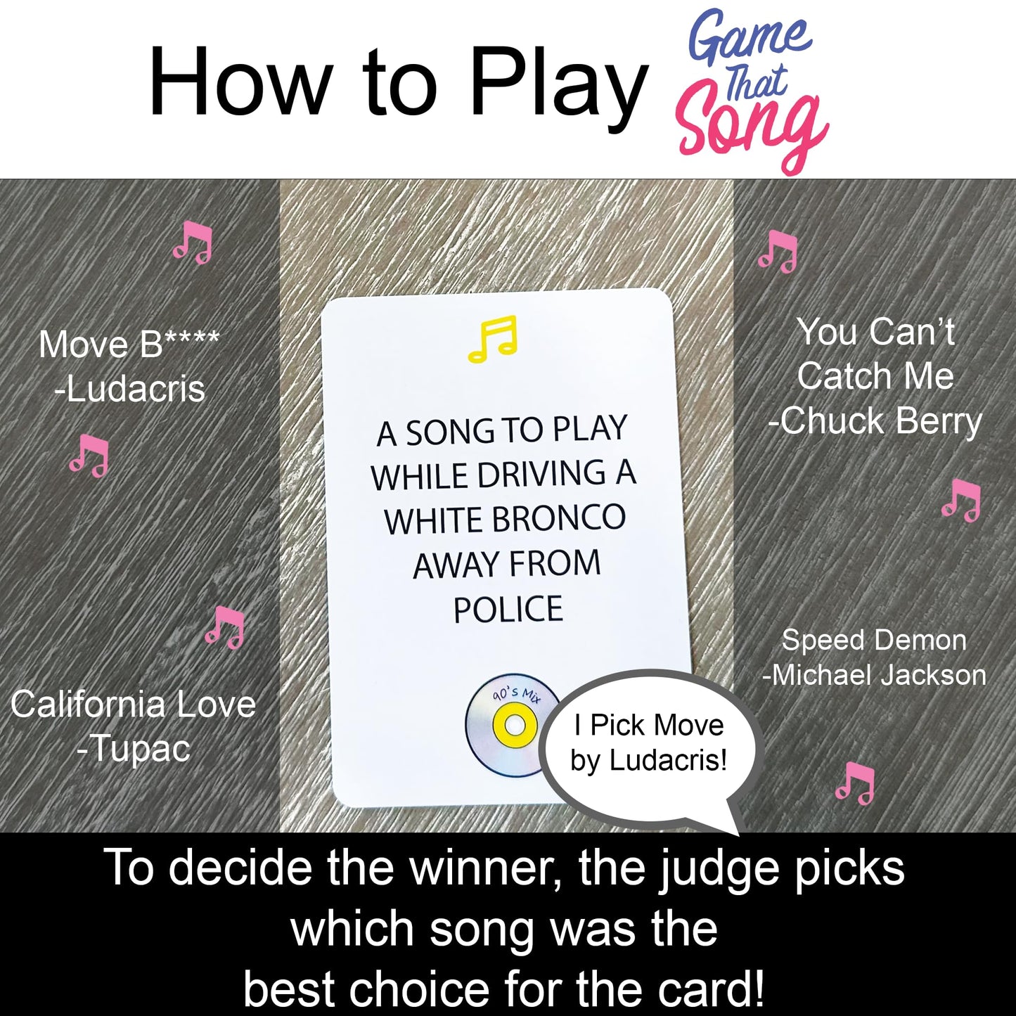 Game That Song 90s Mix Expansion – 50 New Cards for Family, Adults & Teens