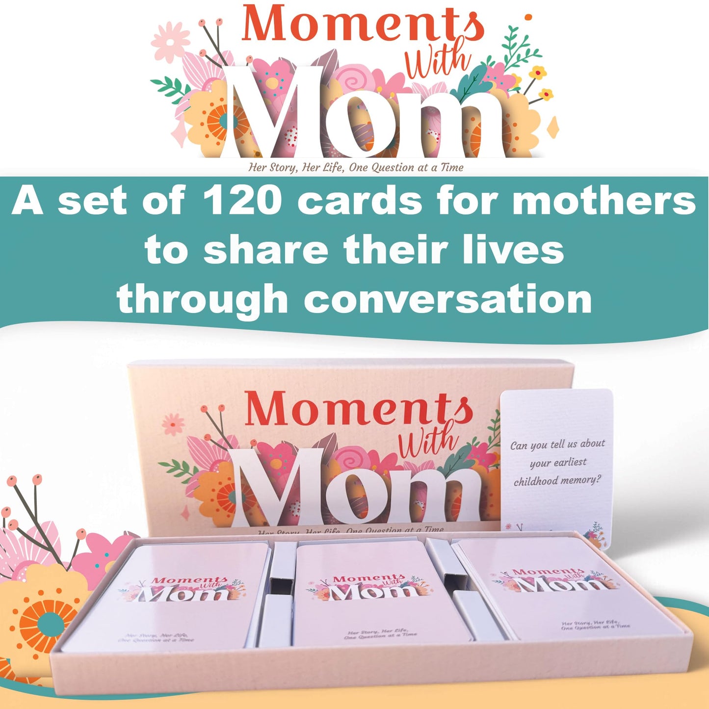 Game That Song Moments with Mom – 120 Conversation Cards Gift for Mother's Day