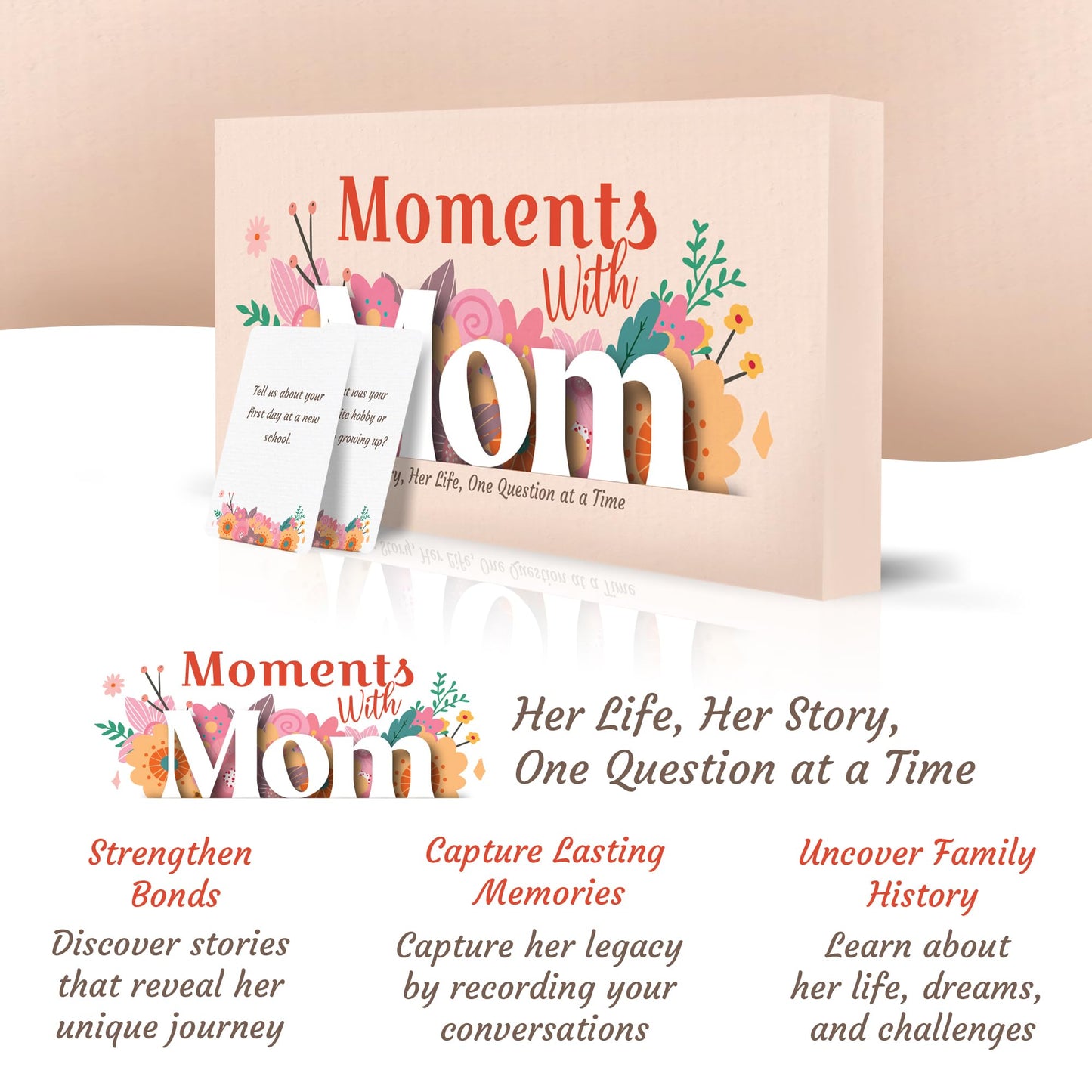 Game That Song Moments with Mom – 120 Conversation Cards Gift for Mother's Day