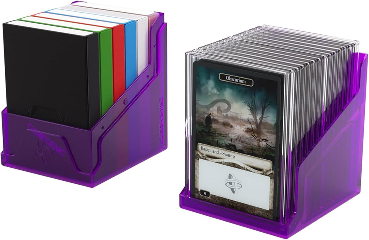 Gamegenic Bastion 100+ XL Deck Box (Purple) – Compact, Secure Storage for 100+ Double-Sleeved Cards